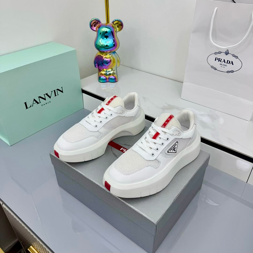 PRADA 25S SNEAKERS IN WHITE CALFSKIN、mysite、Cacoeks