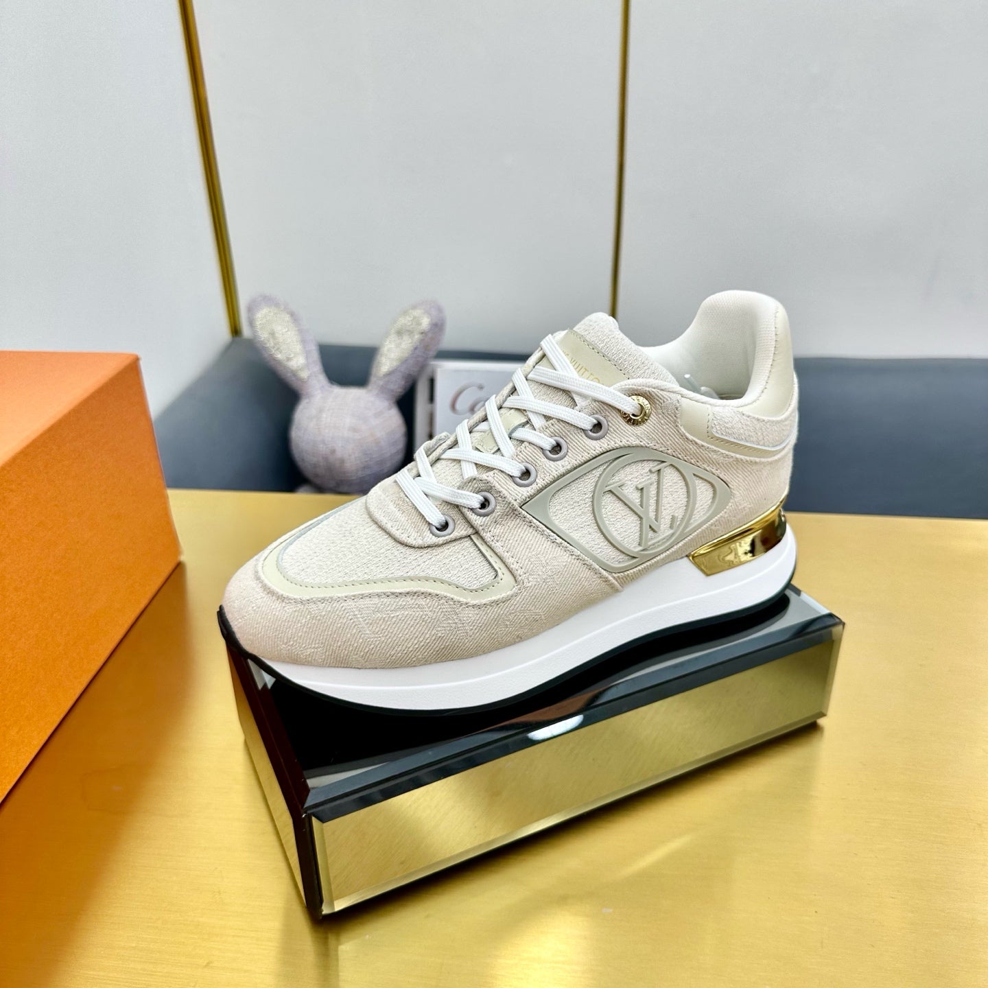 NEO RUN AWAY SNEAKER IN PASTEL GRAY FABRIC、mysite、Cacoeks