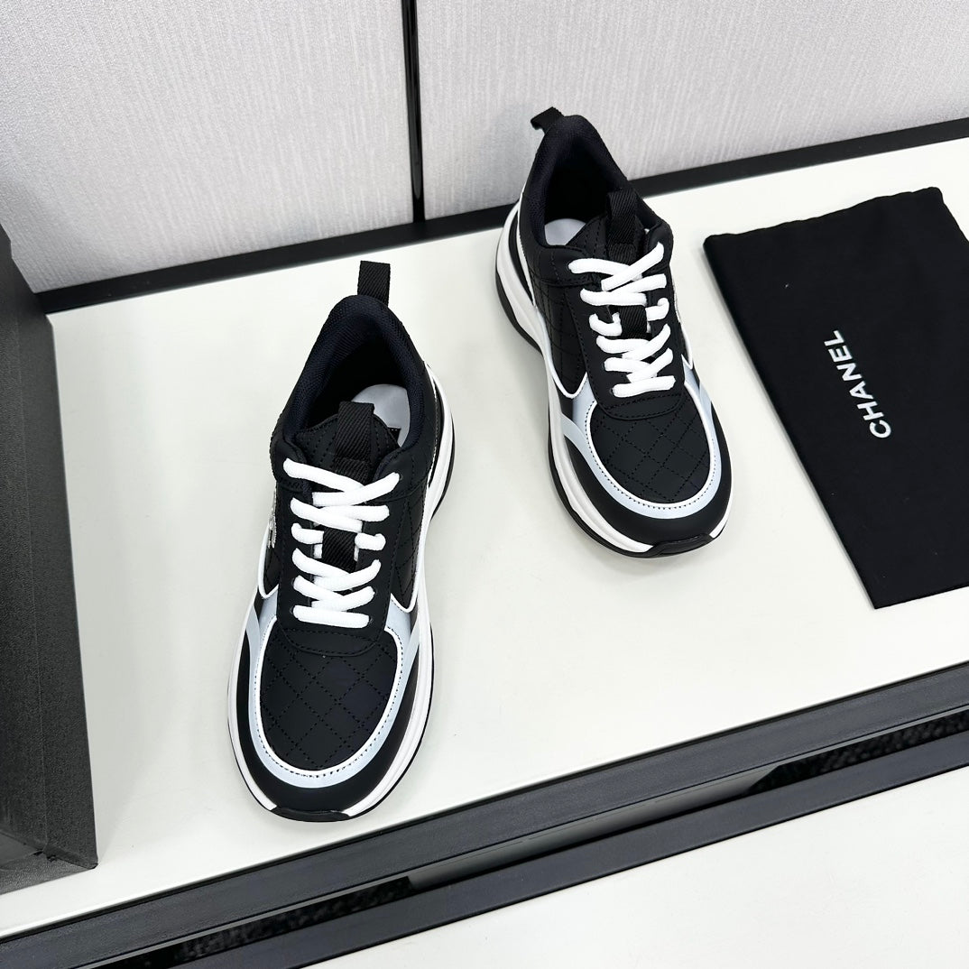 CC SNEAKER IN BLACK MIX WHITE EMBROIDERED LAMBSKIN、mysite、Cacoeks
