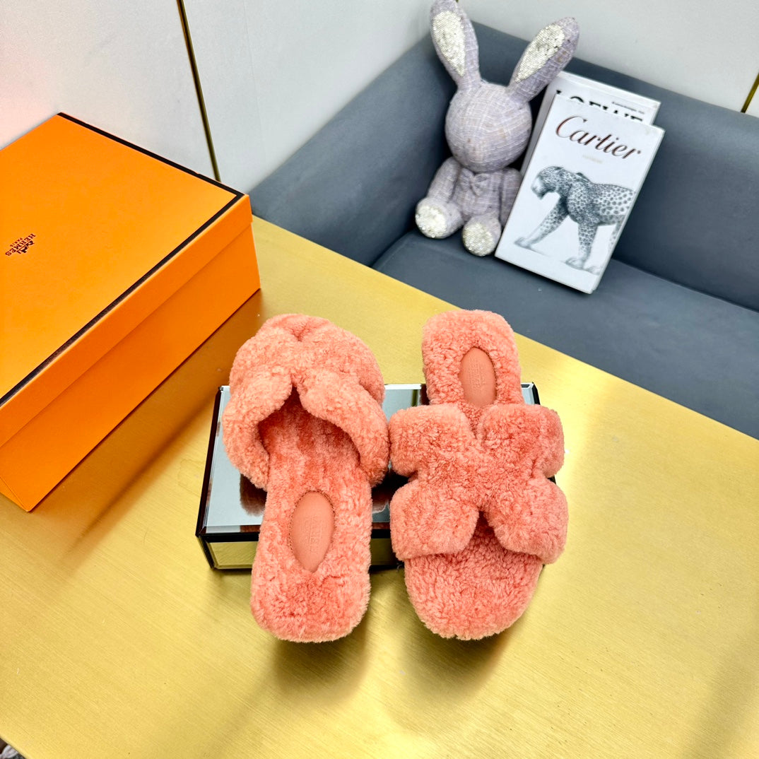 0RAN SHEARLING SANDALS SALMON PINK、mysite、Cacoeks