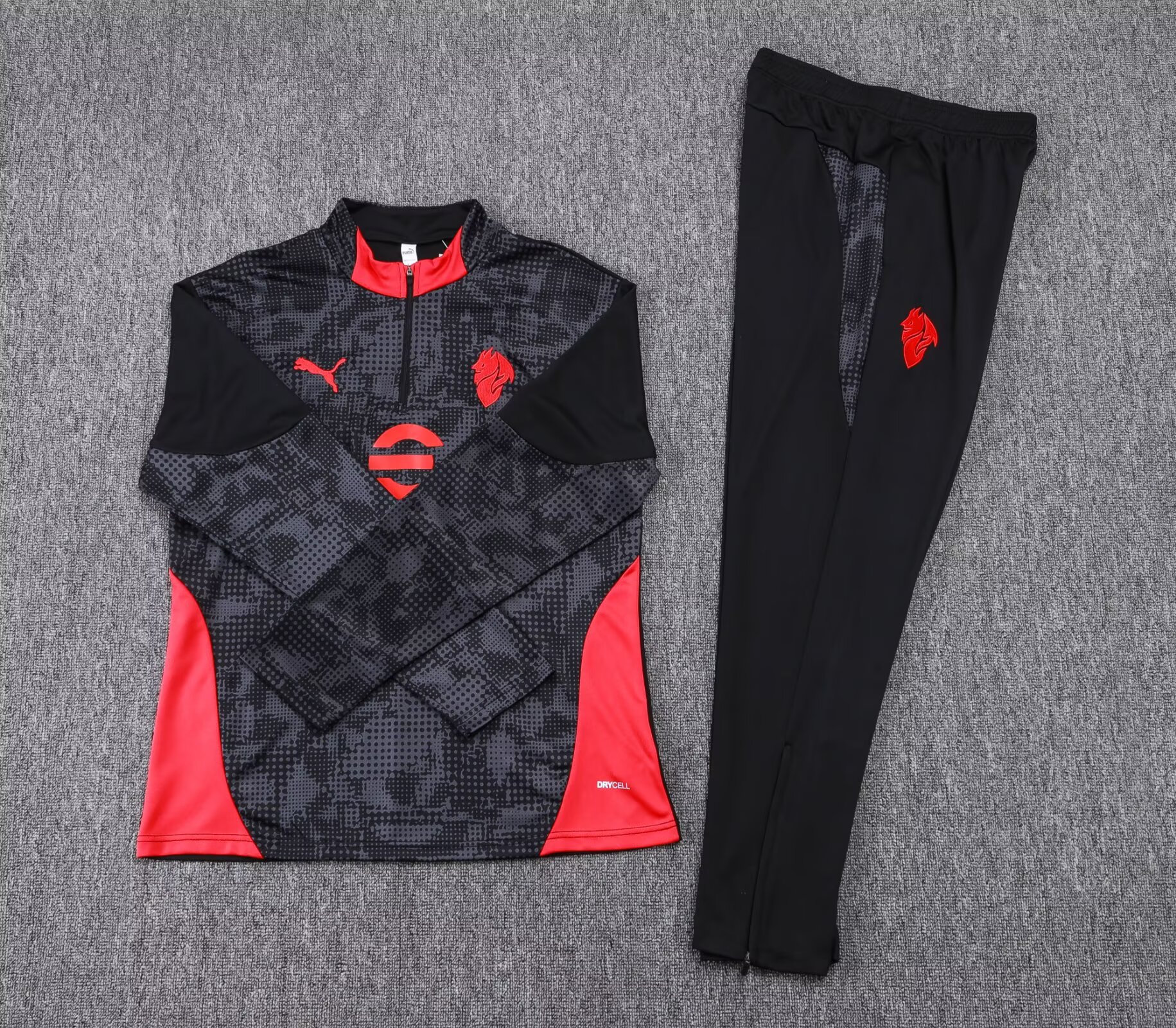 2025/2026 AC Milan Half-Pull Training Suit Black Soccer Jersey 1:1 Thai Quality Set:football jersey mysite: unitedjerseyfootball 邓江浪:football