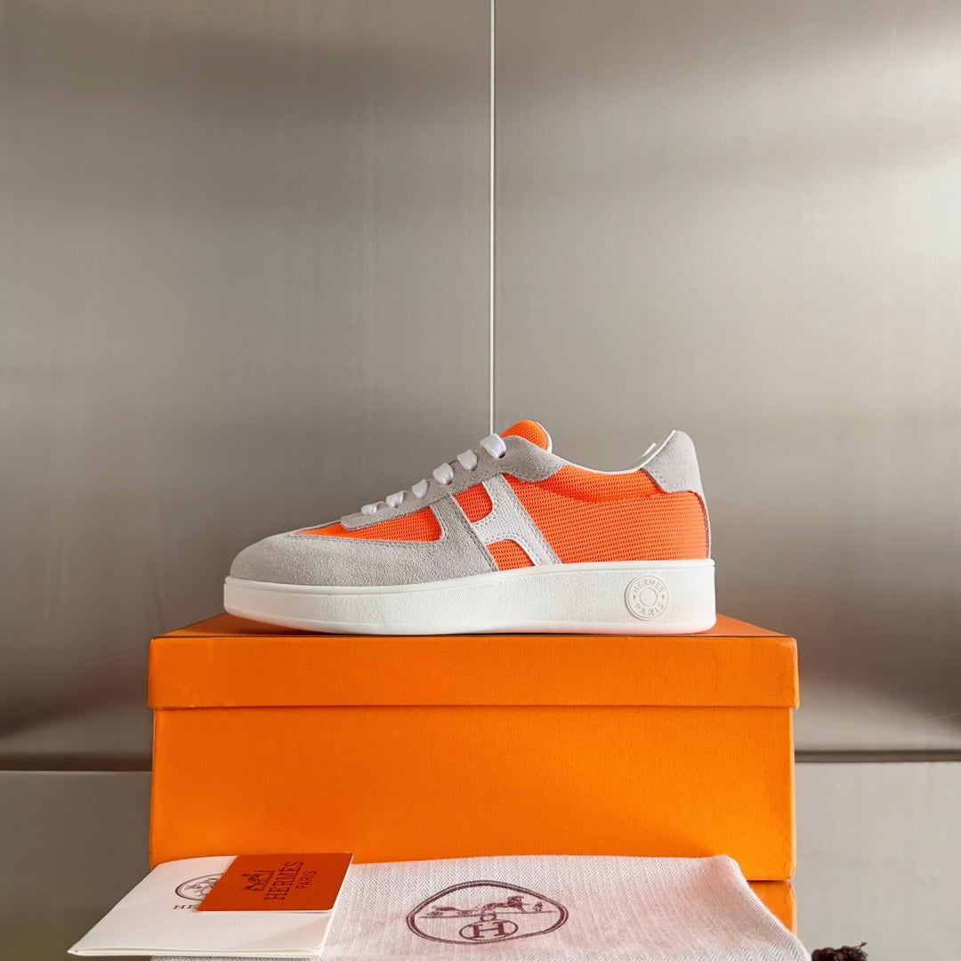 BOOMERANG SNEAKERS LIGHT GRAY MIX ORANGE SUEDE、mysite、Cacoeks