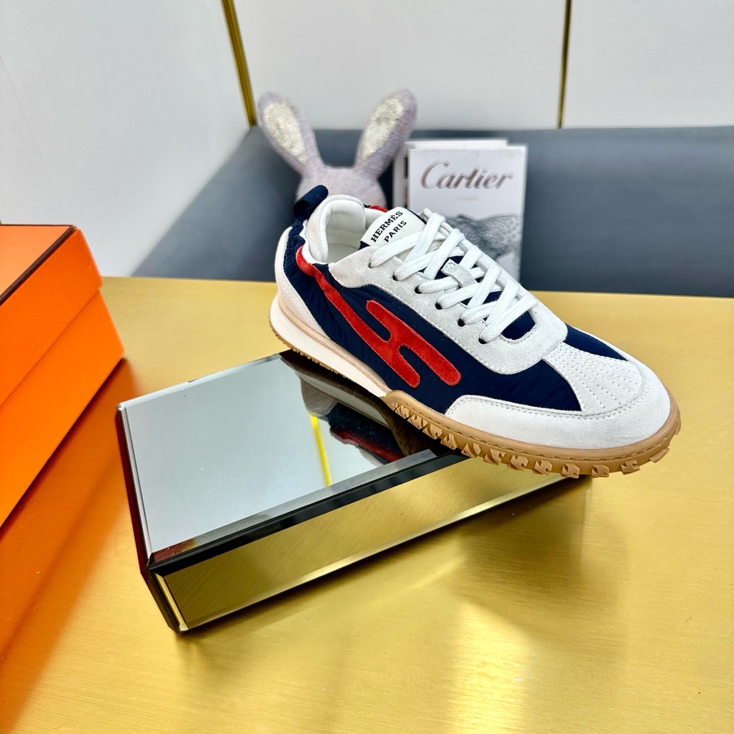 JET SNEAKER IN WHITE MIX NAVY BLUE SUEDE、mysite、Cacoeks