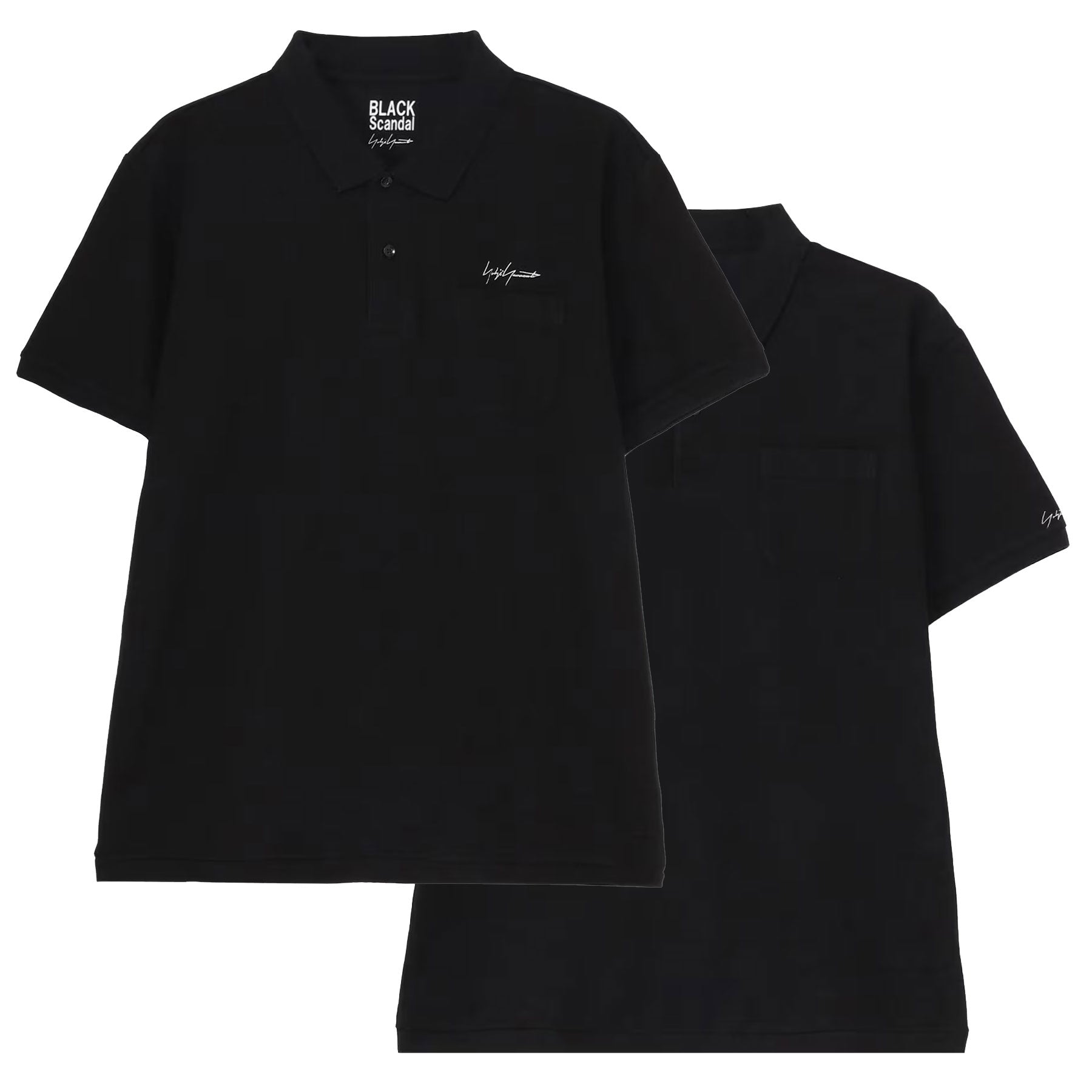 Yohji Yamamoto POUR HOMME 2PIECES PACK SIGNATURE EMBROIDERY BIG POLO SHIRTS  HP-T44-990-1-04 