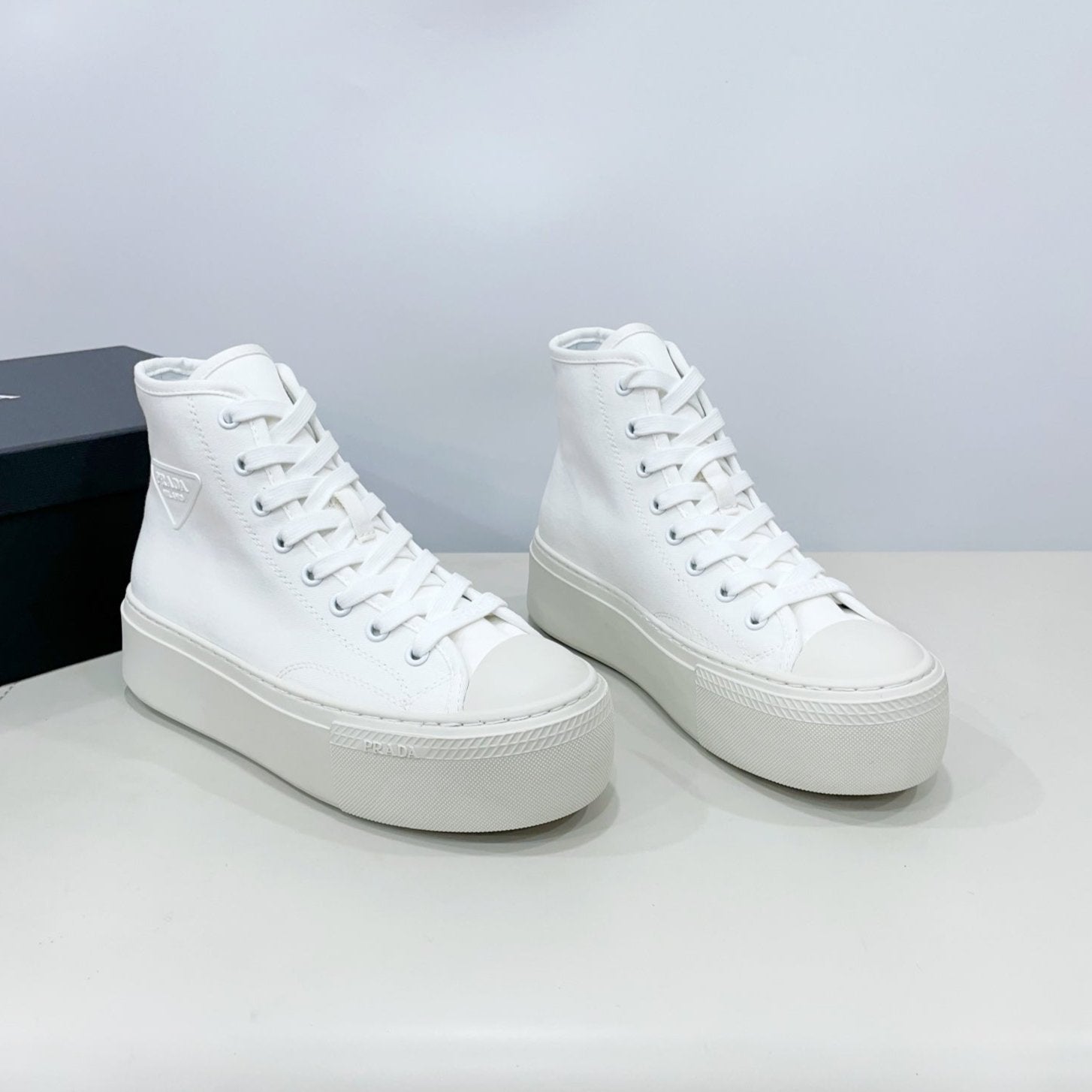 HIGH-TOP SEANKERS IN WHITE CANVAS、mysite、Cacoeks
