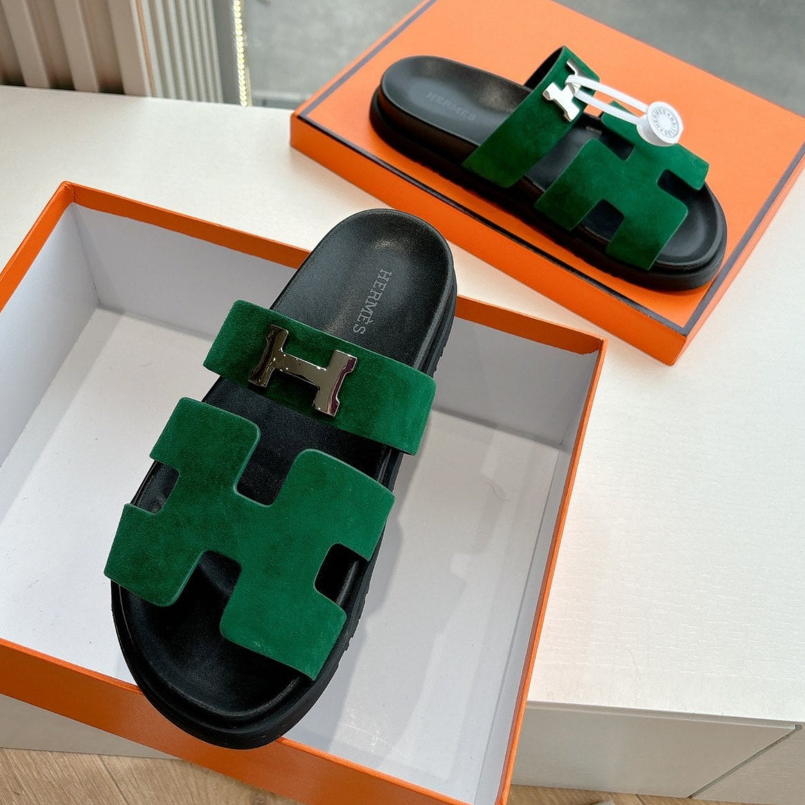 CHYPRE SANDAL IN PINE GREEN SUEDE、mysite、Cacoeks