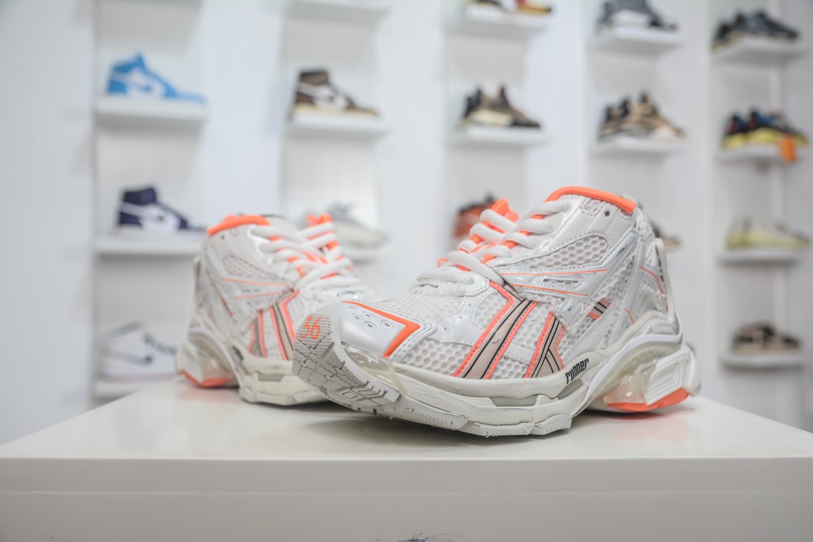 Balenciaga Runner Trainer in White Orange、mysite、Cacoeks