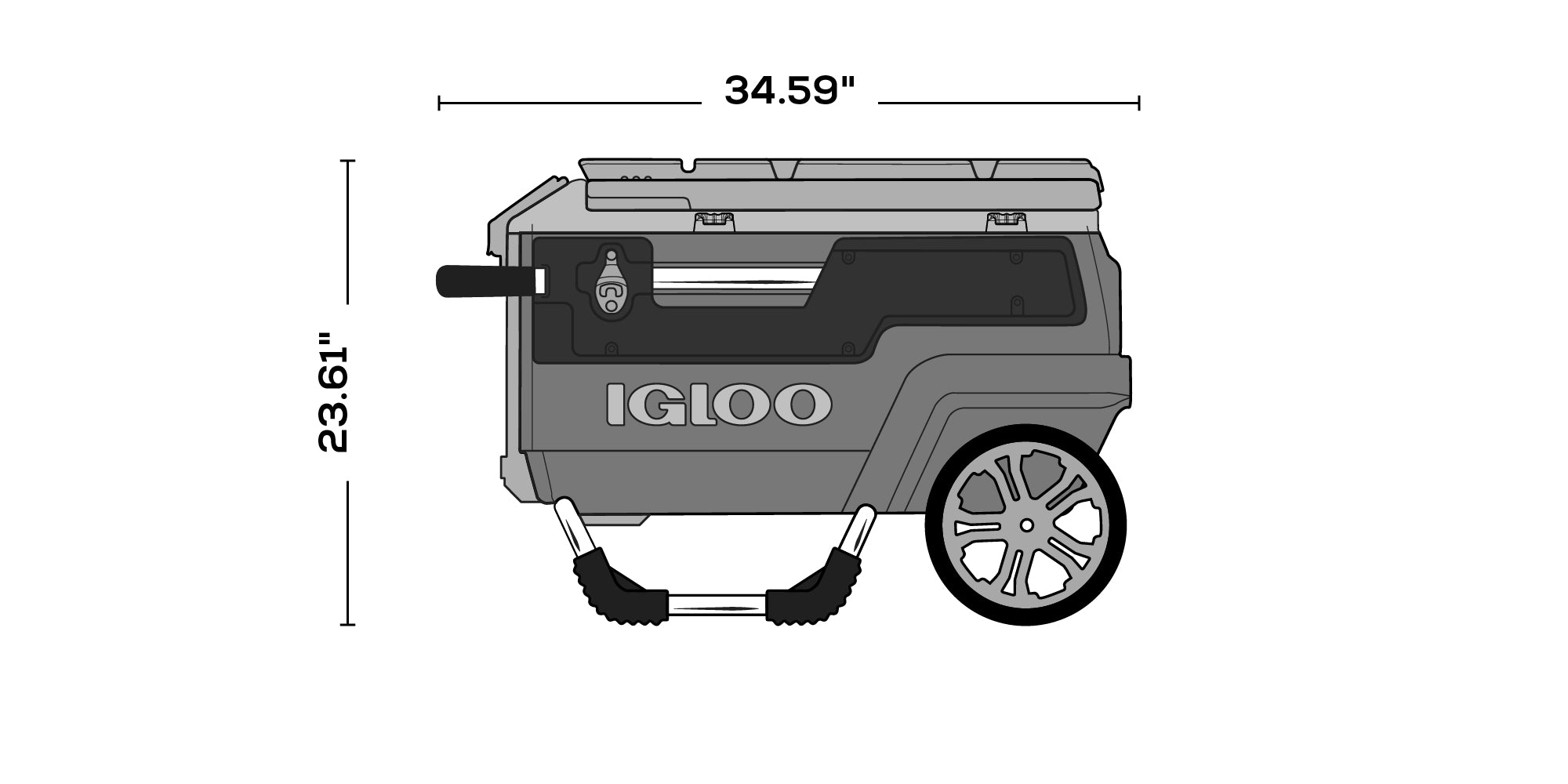 ECOCOOL Trailmate 70 Qt Cooler dimensions