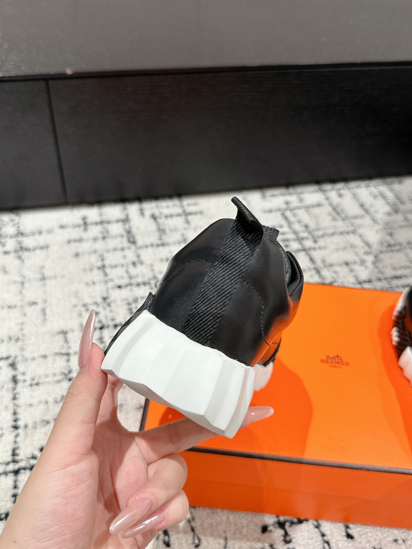 BOUNCING SNEAKER IN BLACK CALFSKIN、mysite、Cacoeks