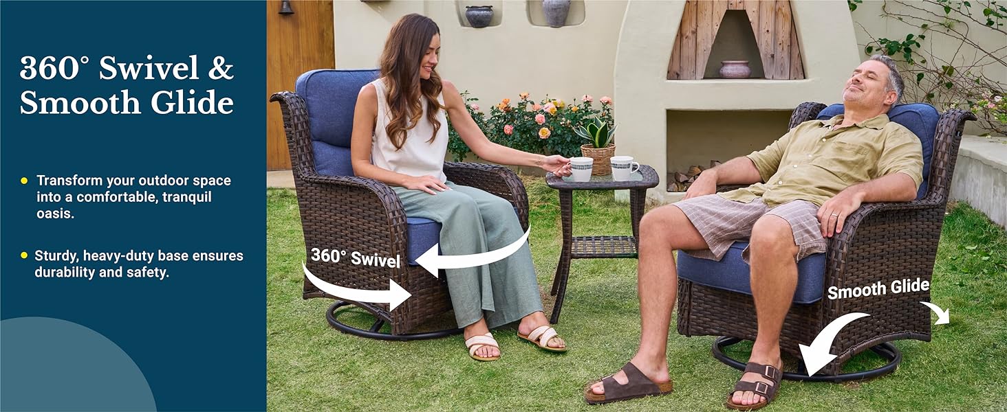 360 degree swivel and smooth glide