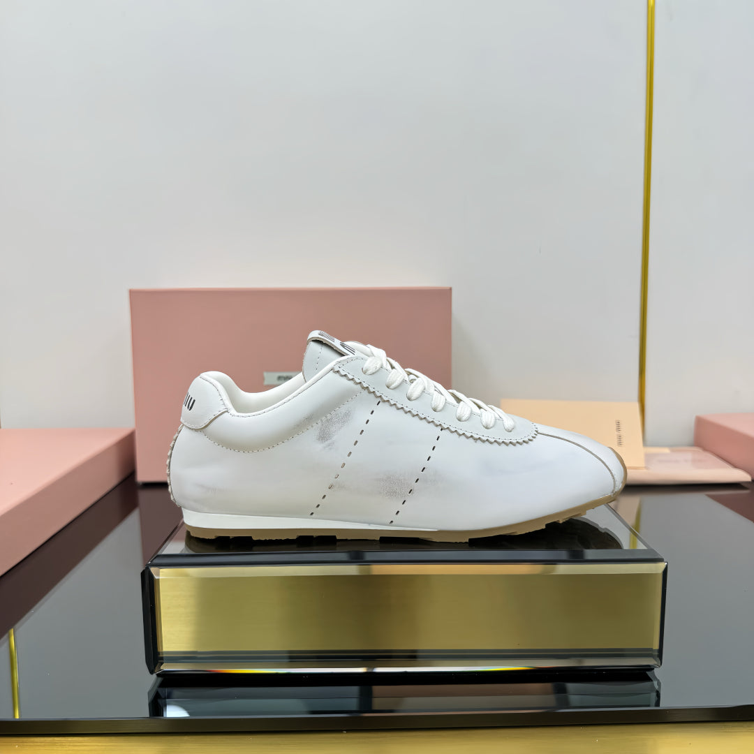 PLUME NAPPA SNEAKERS IN WHITE CALFSKIN、mysite、Cacoeks