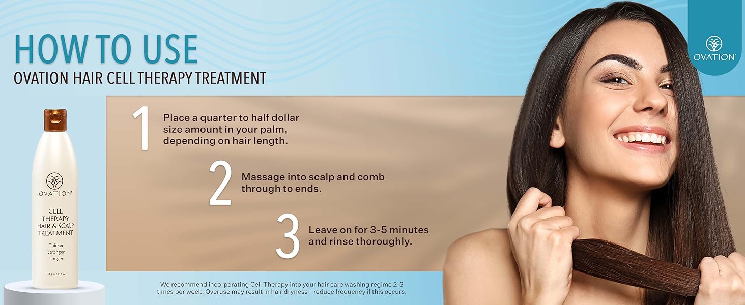 ovation cell therapy hair scalp treatment, thicker stronger longer hair