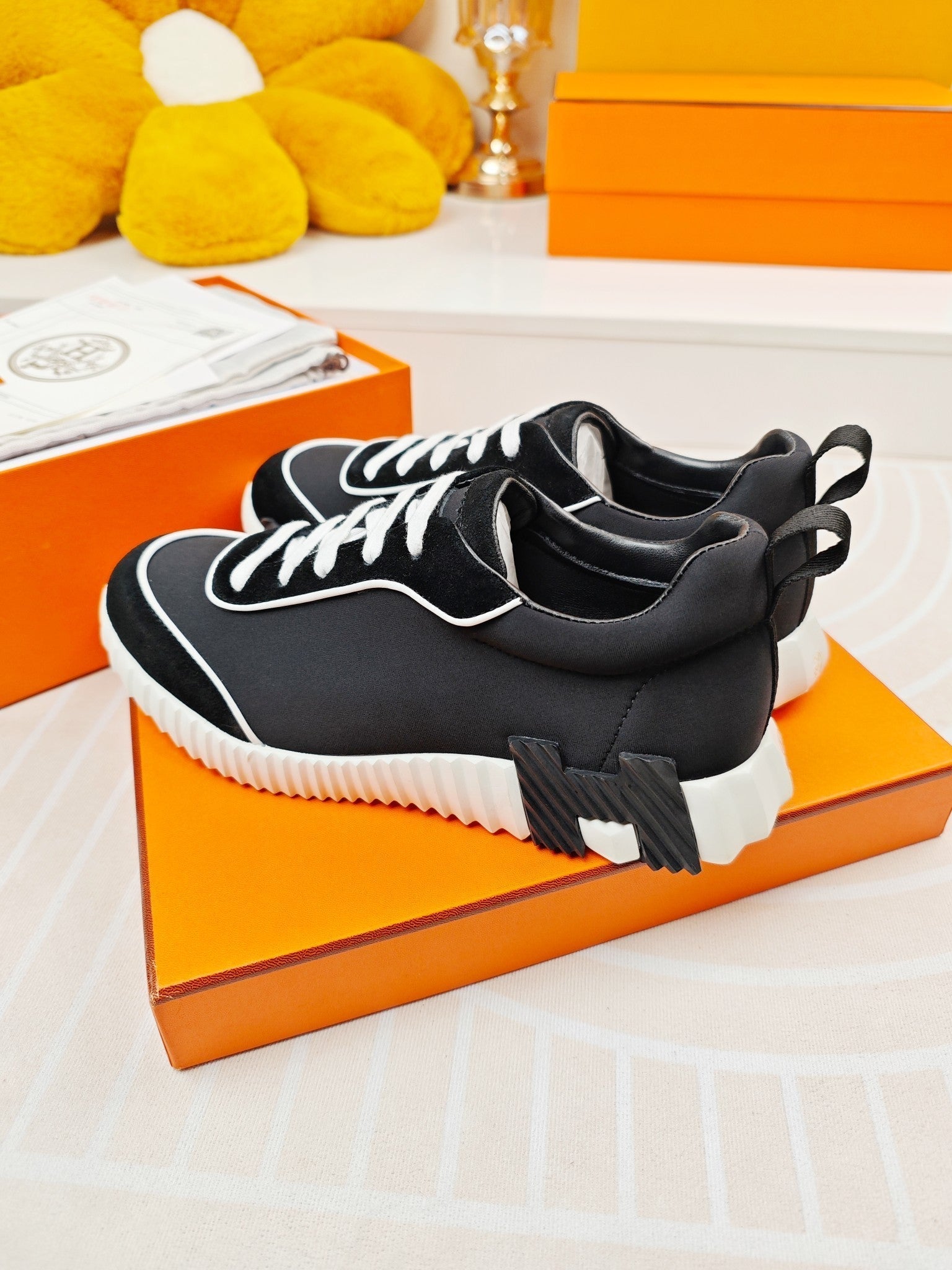 BOUNCING SNEAKERS BLACK CALFSKIN STYLIZED、mysite、Cacoeks