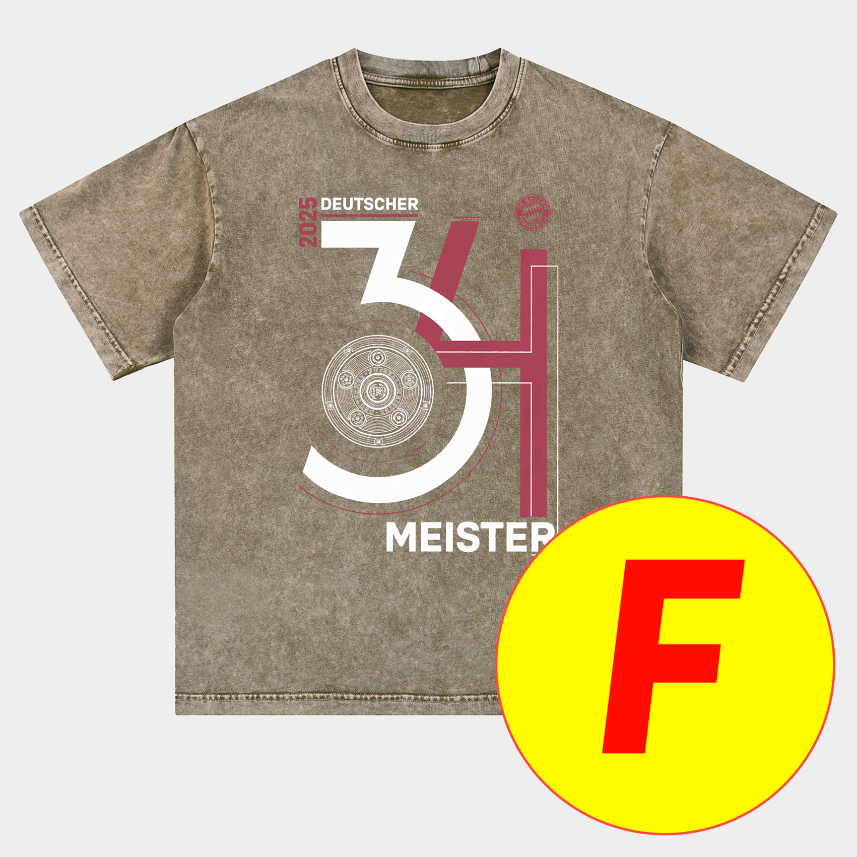 SIUjerseys-Bayern Munich Bundesliga Champions Deutscher Meister 2025 Oversized Washed T-Shirt