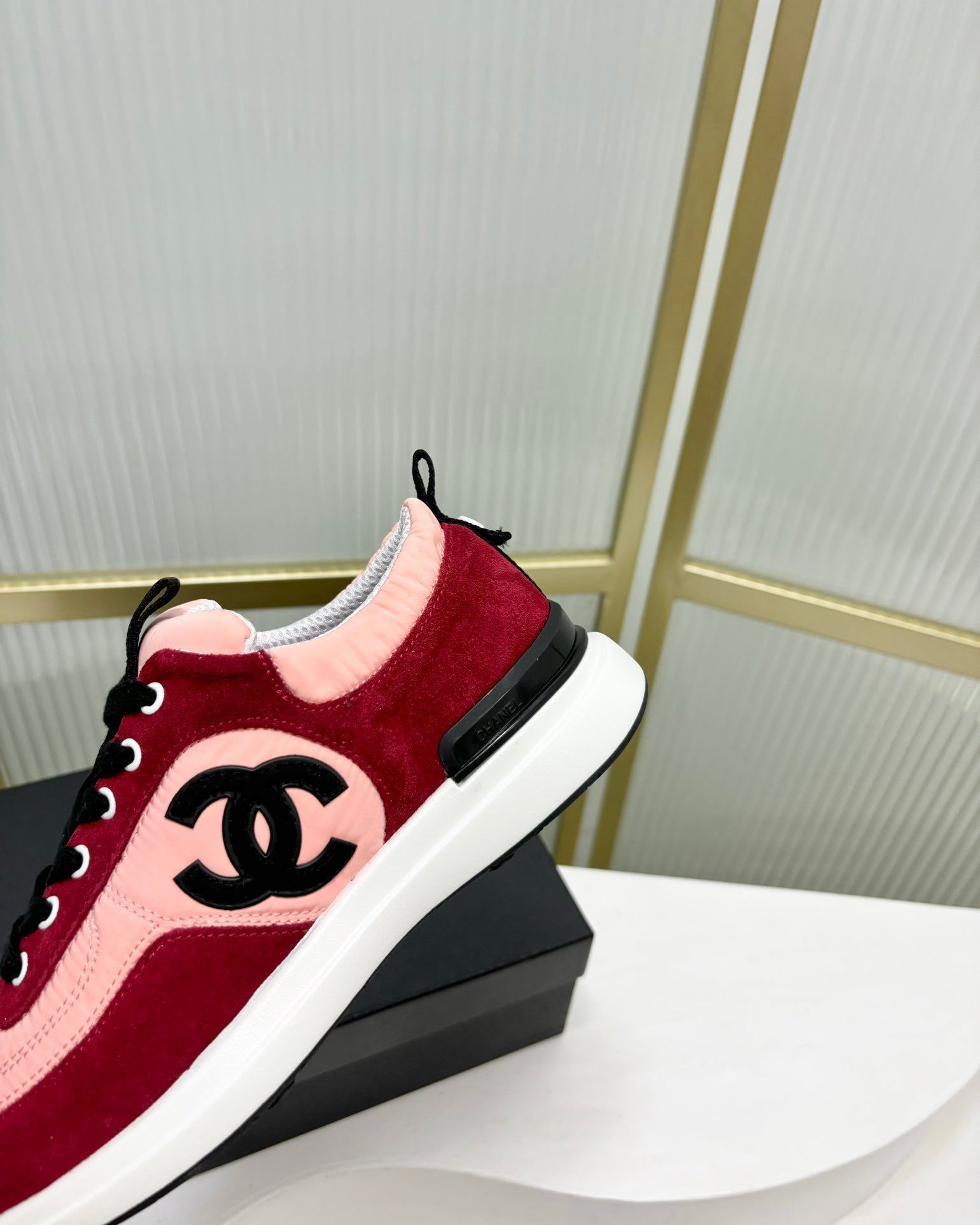 SNEAKER IN LIGHT PINK MIX CHERRY RED SUEDE、mysite、Cacoeks