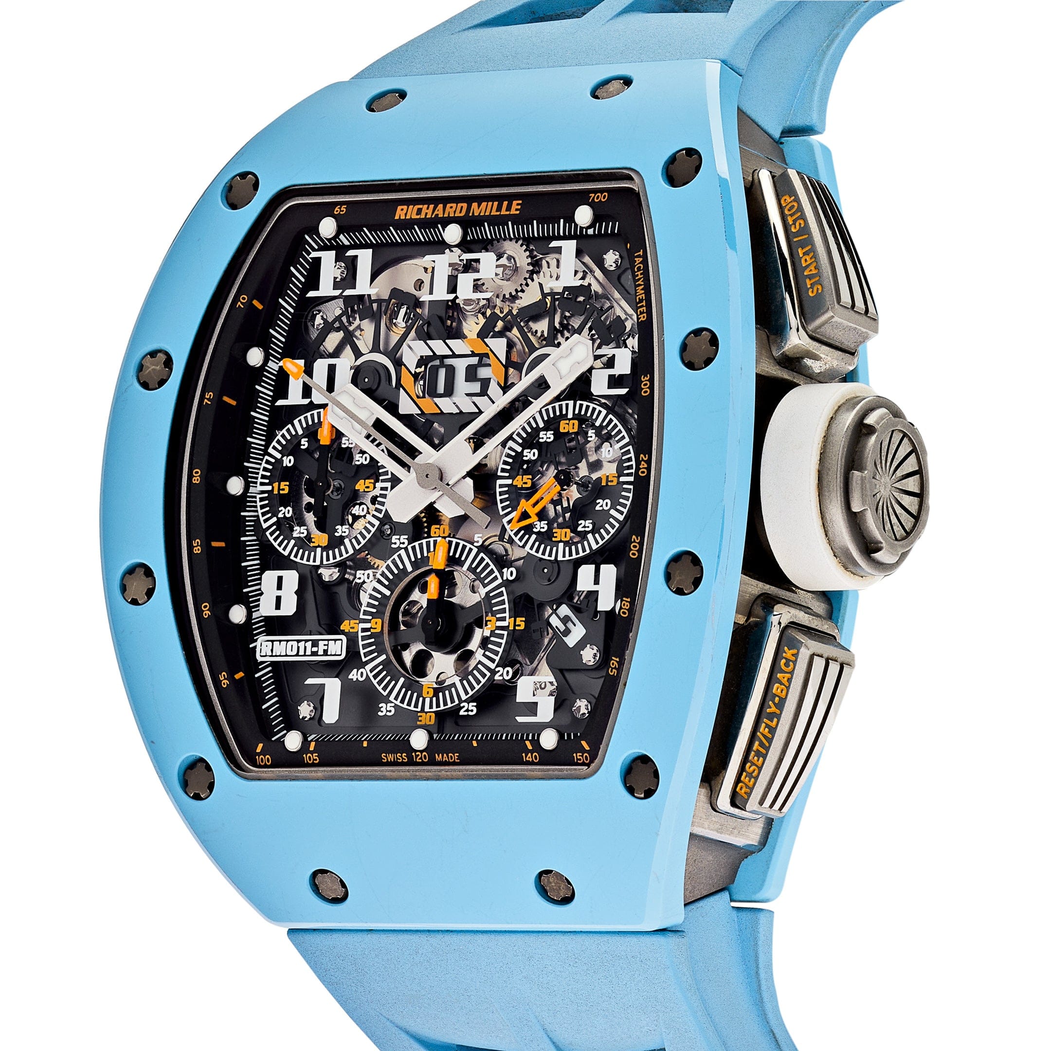 Superclone Richard Mille RM 011 Baby Blue Ceramic Felipe Massa Last Edition-fasswatch