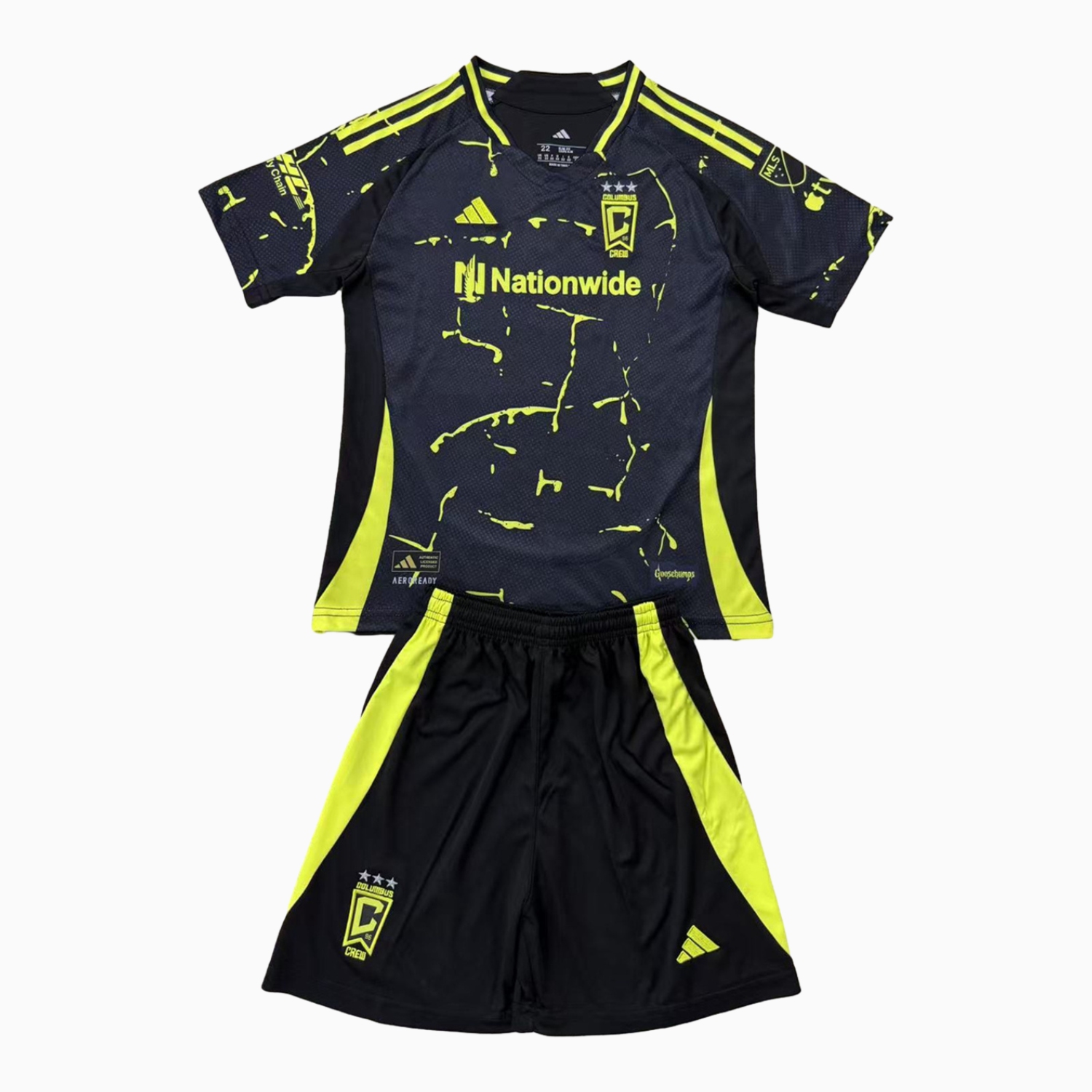 foot-Columbus Crew 2025 Away Men's Adult Jersey Set - Fans Version