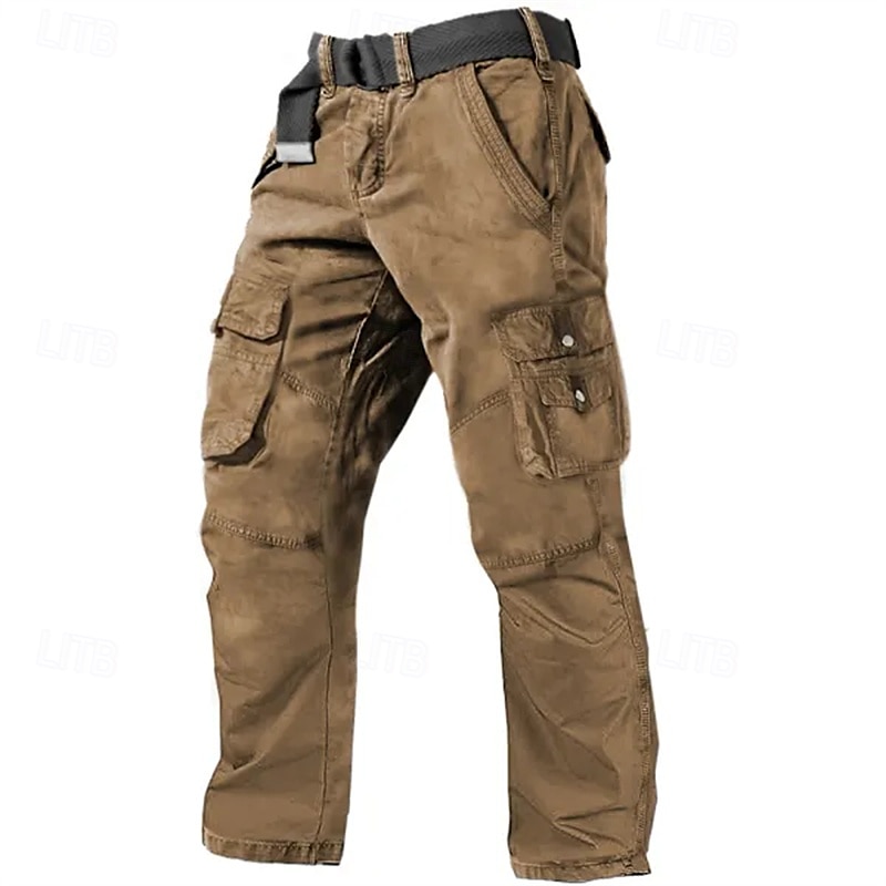 Men's Cargo Pants Cargo Trousers Hiking Pants Multi Pocket Straight Leg Plain Breathable Moisture Wicking Full Length Outdoor Daily Camping & Hiking Fashion Streetwear Black Blue 2025 - $36.99 –P5