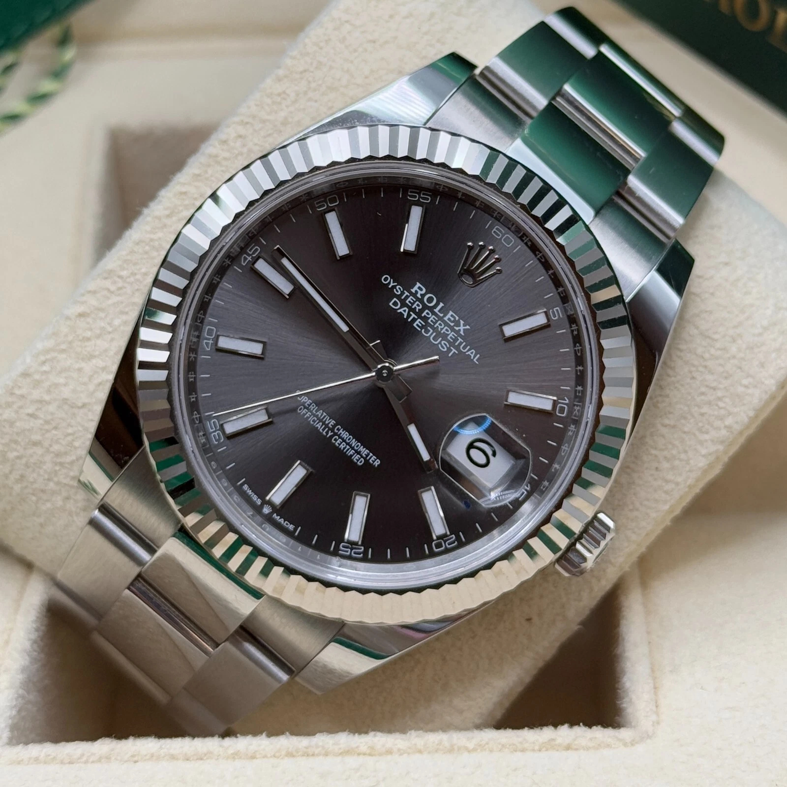 Rolex Datejust 41mm Super Clone Swiss Watch Stainless Steel Jubilee Bracelet Blue Dial Ref M126334-0013-3235 Swiss Movement