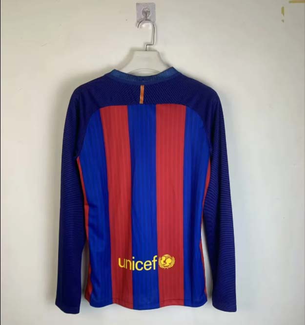 2016/2017 Retro Long Sleeve Barcelona Home Football Shirt 1:1 Thai Quality:football jersey mysite: unitedjerseyfootball 邓江浪:football