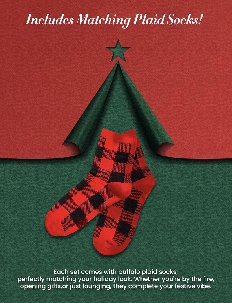 PatPat Christmas Pajamas Soft & Stretchy Family Matching  Long Sleeve Sets Christmas Cars Patterned Sleepwear for Women Men Couples Adult Kids,Cute Pajama,Cozy Pajamas ,Flame Resistant,autumntok,wintertok,BFCM Early Bird