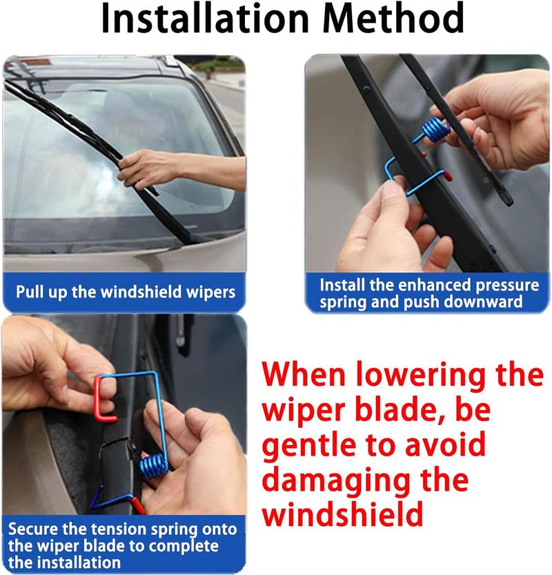 Product Introduction of Windshield Wiper Arm Pressure Spring Booster - 2 Pack Practical Assistive Spring Wiper Arms, Enhance Wiper Performance, Easy Install, Improved Visibility in Rain/Snow (2 Packs) 5