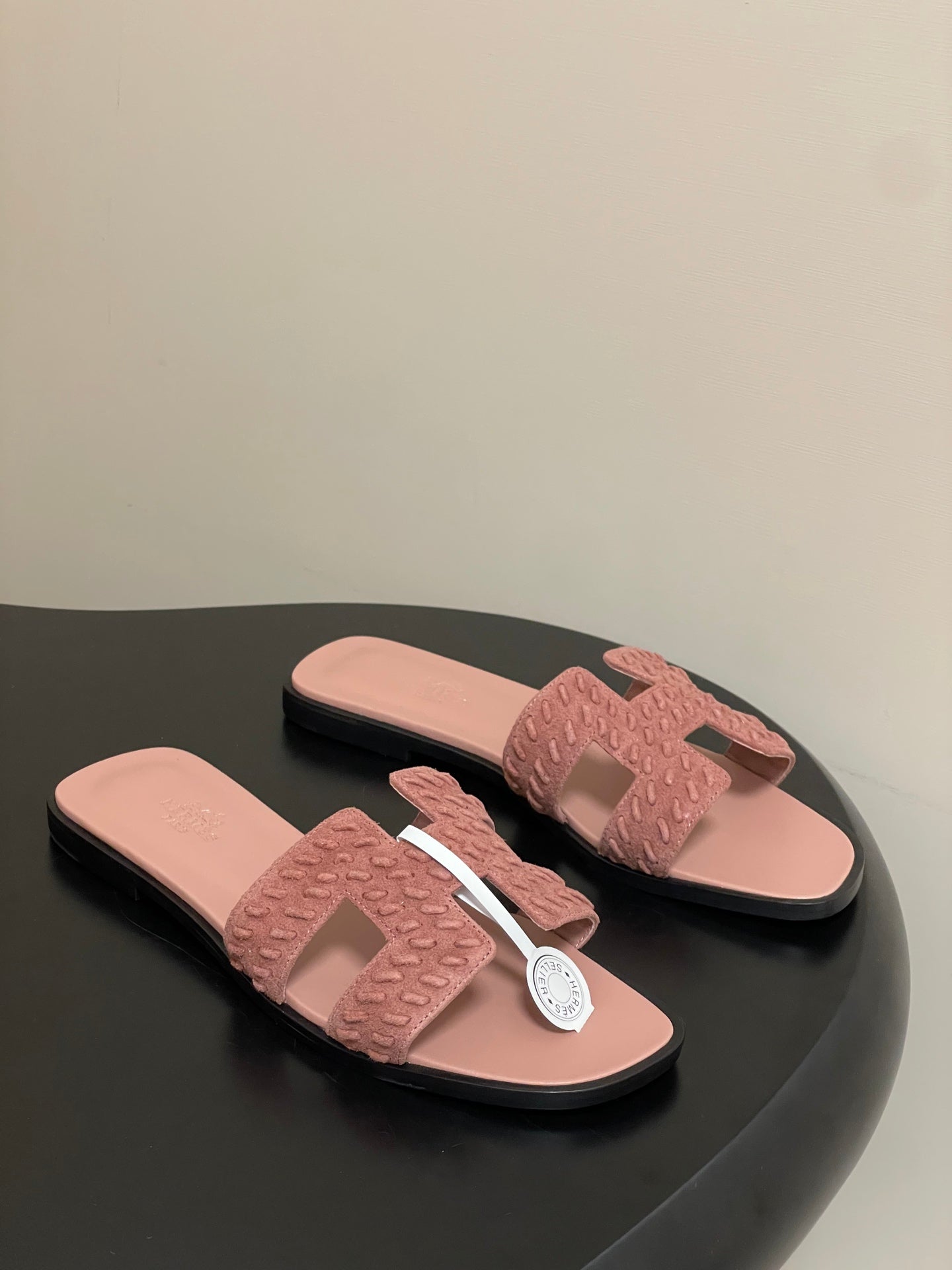 HM 25S ORAN SANDAL IN PEACHY PINK SUEDE AND LAMBSKIN、mysite、Cacoeks