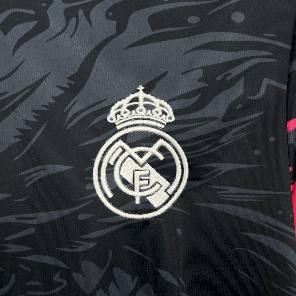 JerseysGala.com | Real Madrid 24-25 Dragons Pattern Black Special Edition Jersey -Customize Name, Number and Patch | Worldwide Shipping
