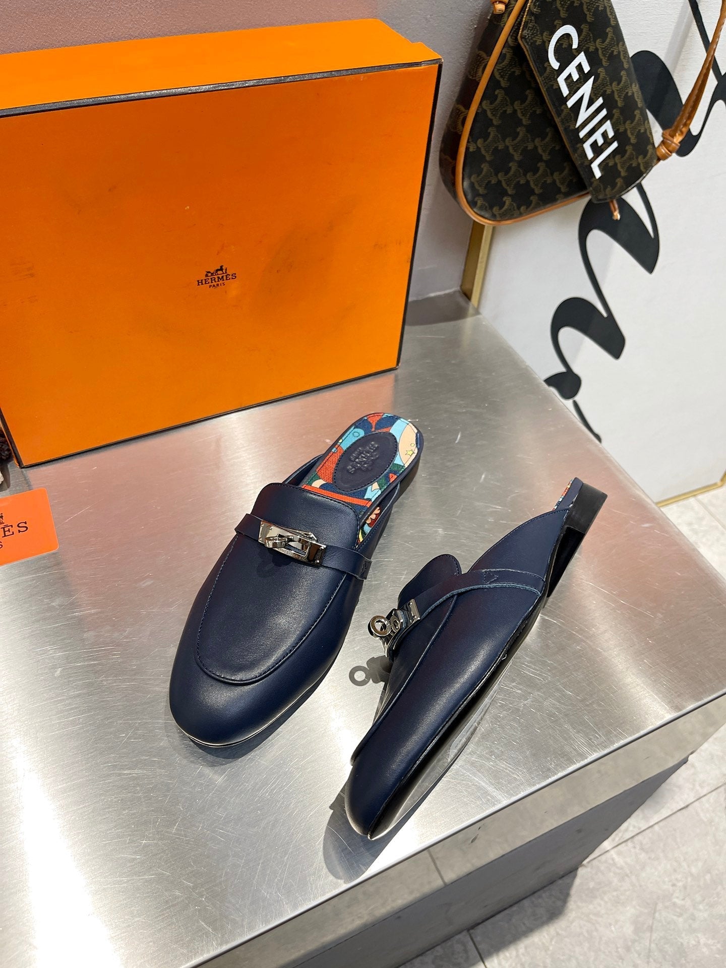 0Z MULE INDIGO CALFSKIN WITH PATTERN、mysite、Cacoeks