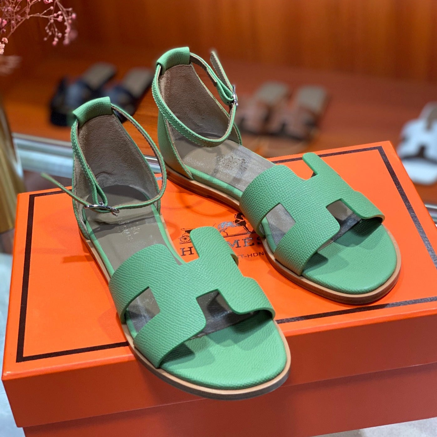SANTORINI SANDAL COOL GREEN CALFSKIN、mysite、Cacoeks