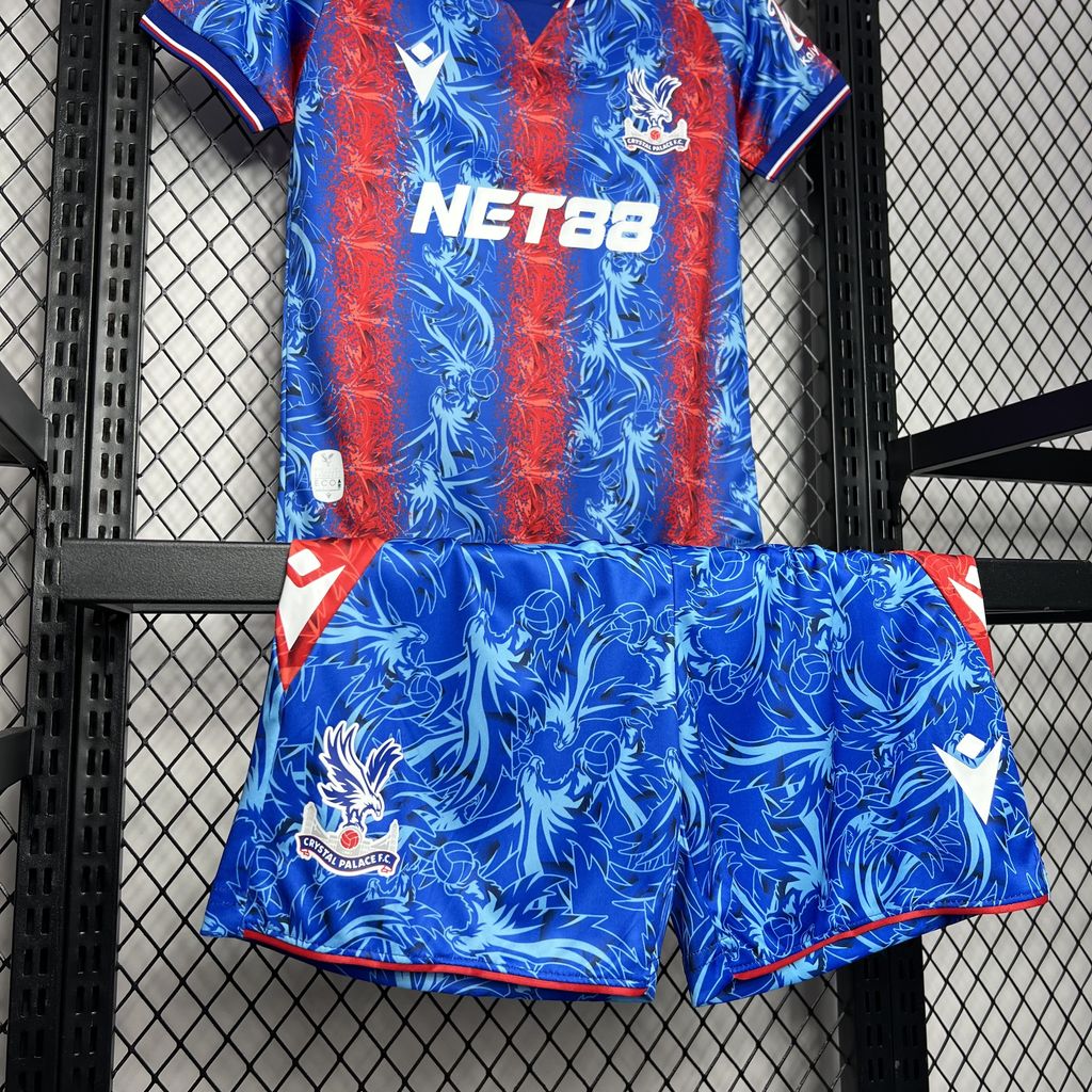 JerseysGala.com | Crystal Palace 24-25 Home Stadium Kids Kit -Customize Name, Number and Patch | Worldwide Shipping