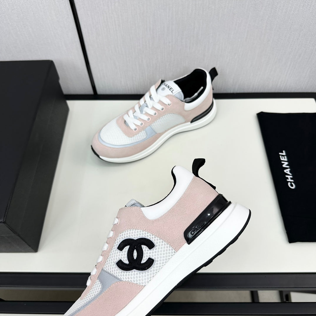 SNEAKER IN LIGHT PINK SUEDE AND WHITE BREATHABLE MESH、mysite、Cacoeks