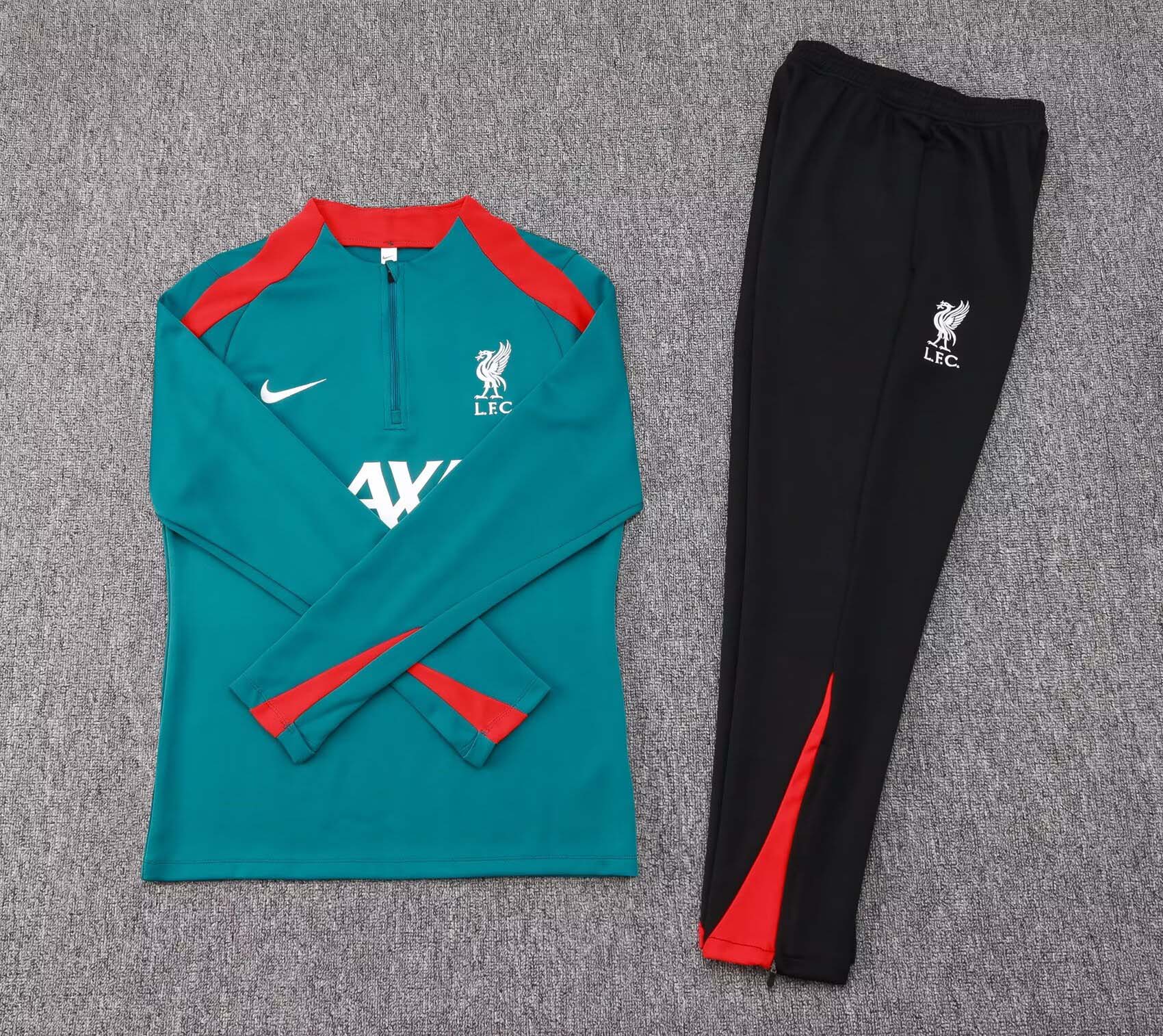 2024/2025 Liverpool Half-Pull Training Suit Green Jersey 1:1 Thai Quality Set:football jersey mysite: unitedjerseyfootball 邓江浪:football