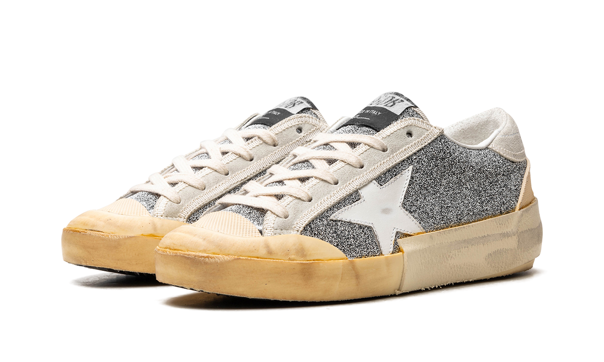 SUPER-STAR CRYSTAL UPPER LEATHER STAR CRYSTAL TOE AND TONGUE SUEDE HEEL RUBBER SPUR "SILVER WHITE ICE VANILLA"、mysite、Cacoeks
