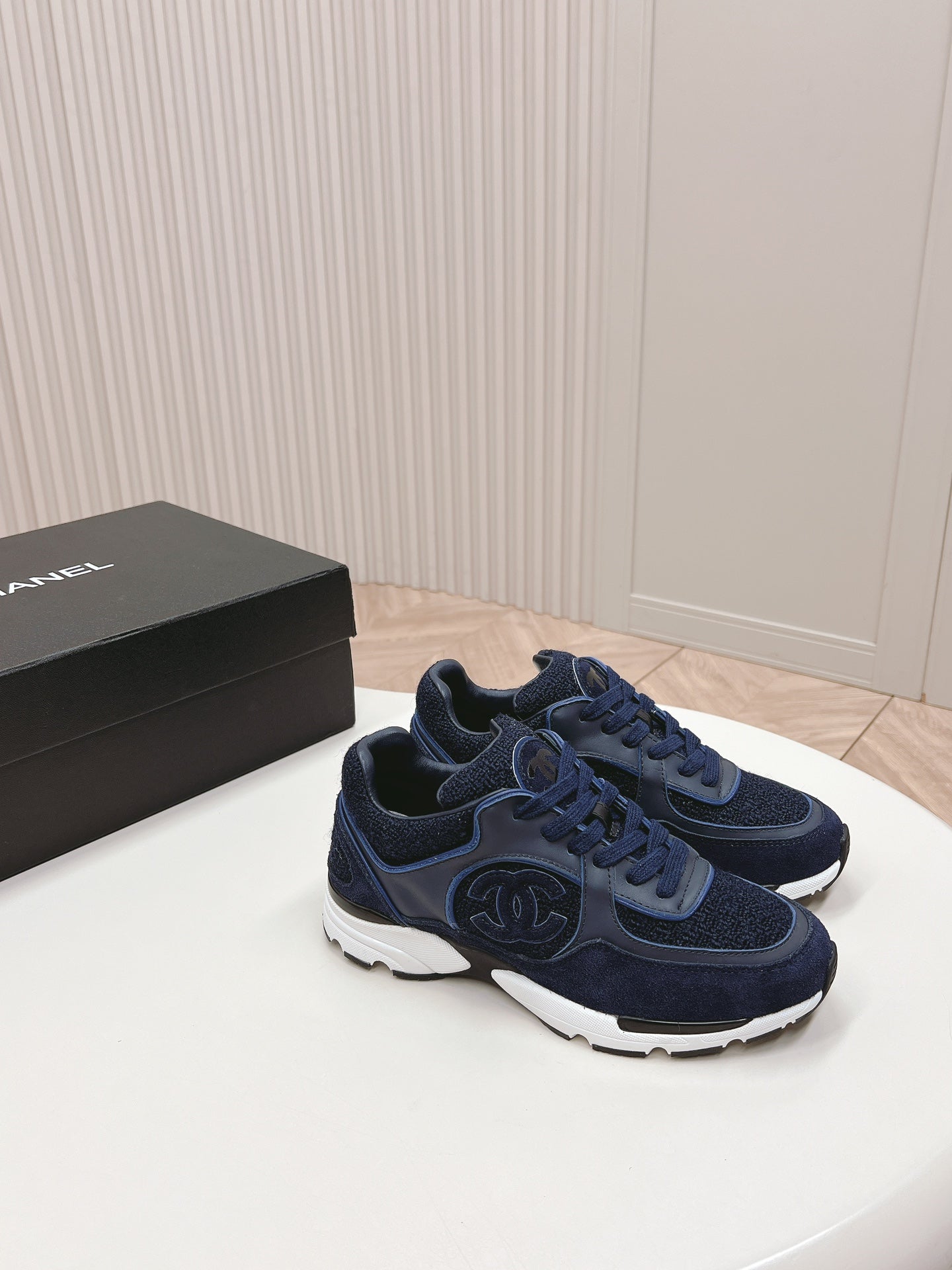 TRAINERS IN MIDNIGHT BLUE SUEDE AND CALFSKIN、mysite、Cacoeks