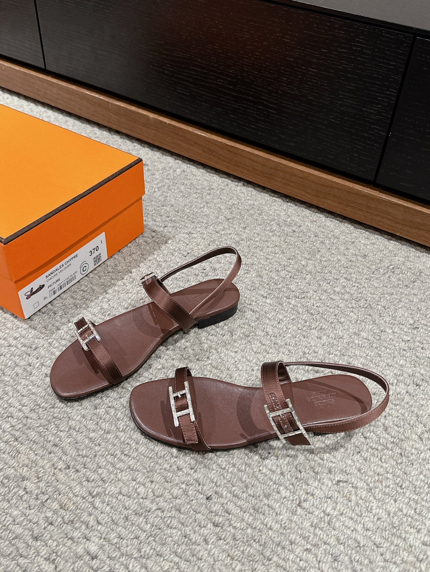 BUCKLE SANDAL CHOCOLATE CALFSKIN、mysite、Cacoeks