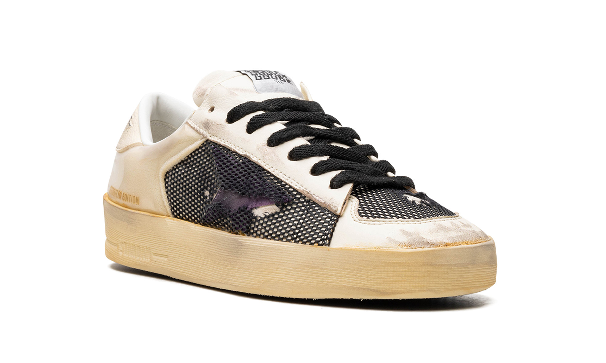 STARDAN NAPPA NET AND FOAM UPPER LEATHER STAR NAPPA TOE AND TONGUE "ECRU PURPLE BLACK"、mysite、Cacoeks