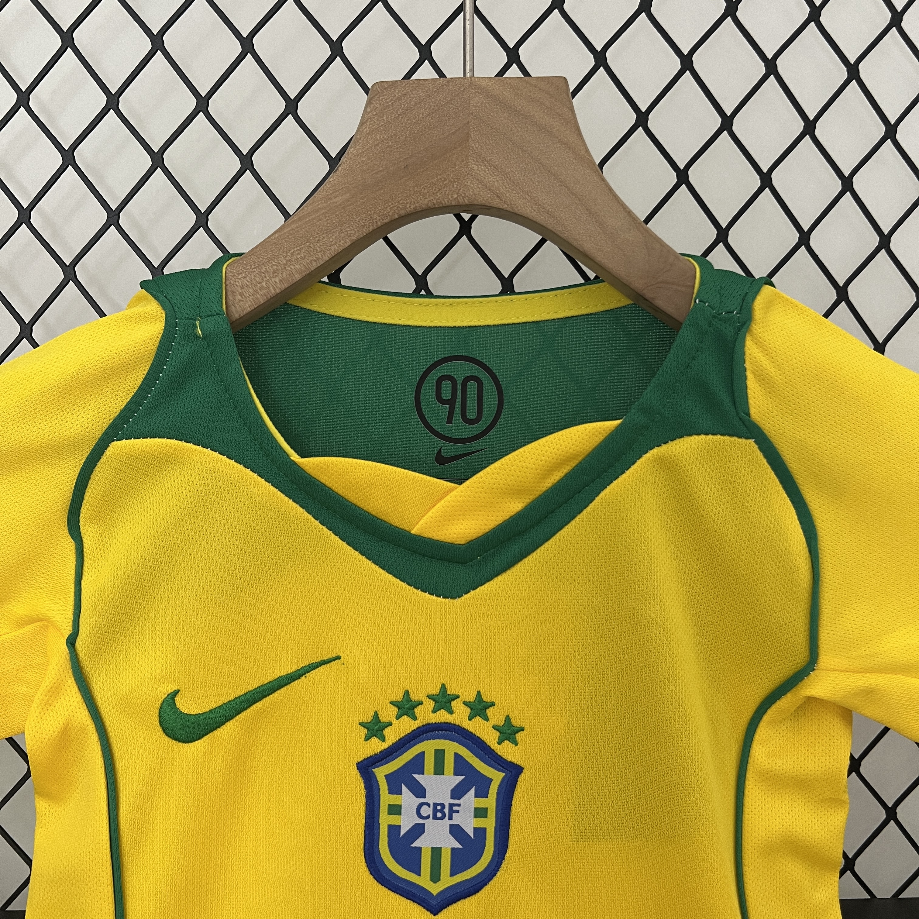 ManixJersey.com | Retro Brazil 2004 Home Stadium Kids Kit -Customize Name, Number and Patch | Worldwide Shipping