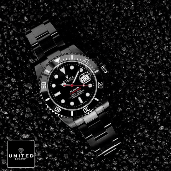 Blaken Submariner Replica 5 Rolex Blaken Submariner Black Dial Replica on the asphalt
