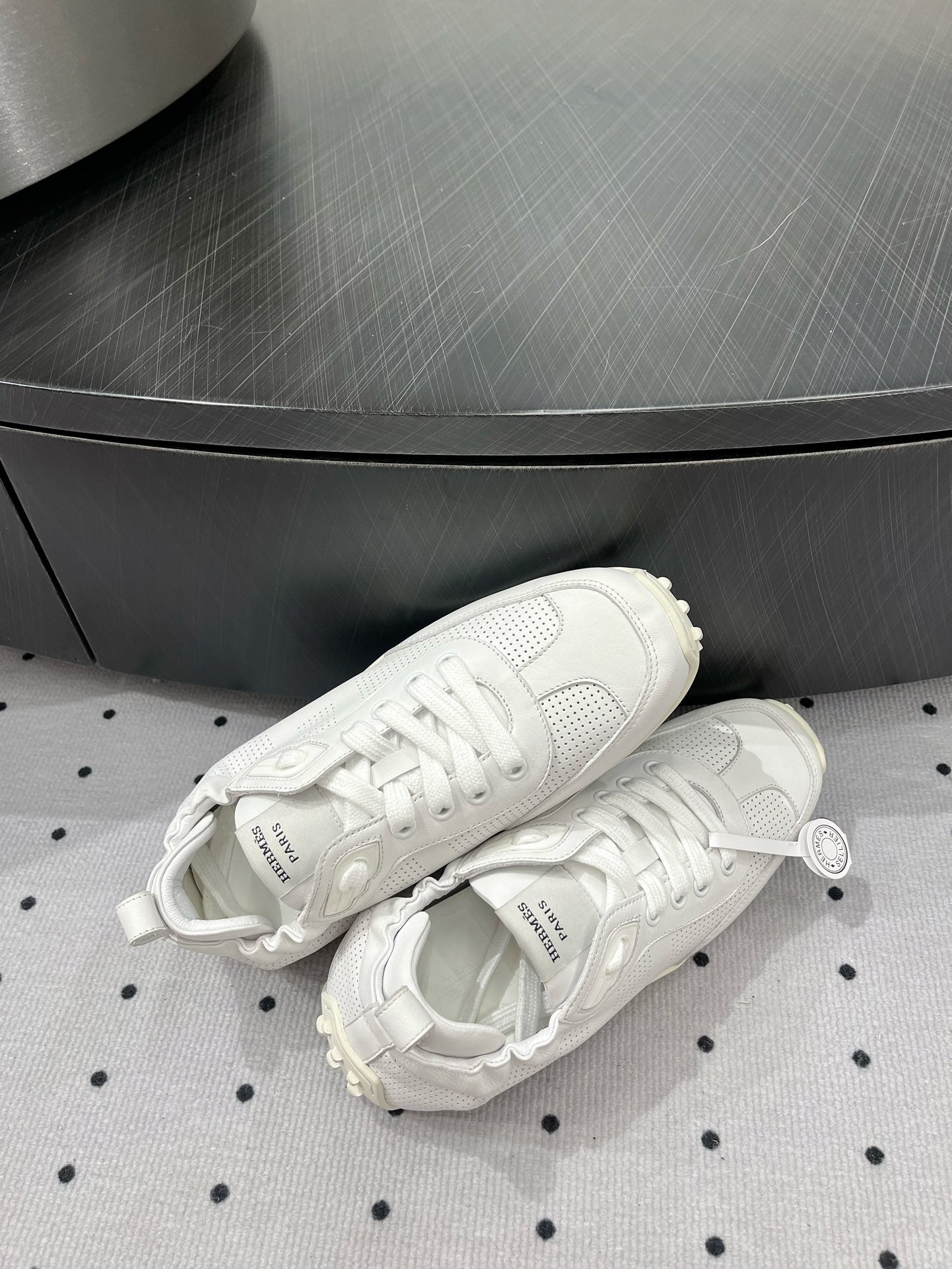 TRAIL SNEAKER IN WHITE CALFSKIN、mysite、Cacoeks