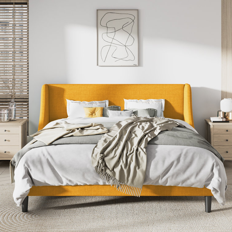 Bowdoin Upholstered Wingback Platform Bed