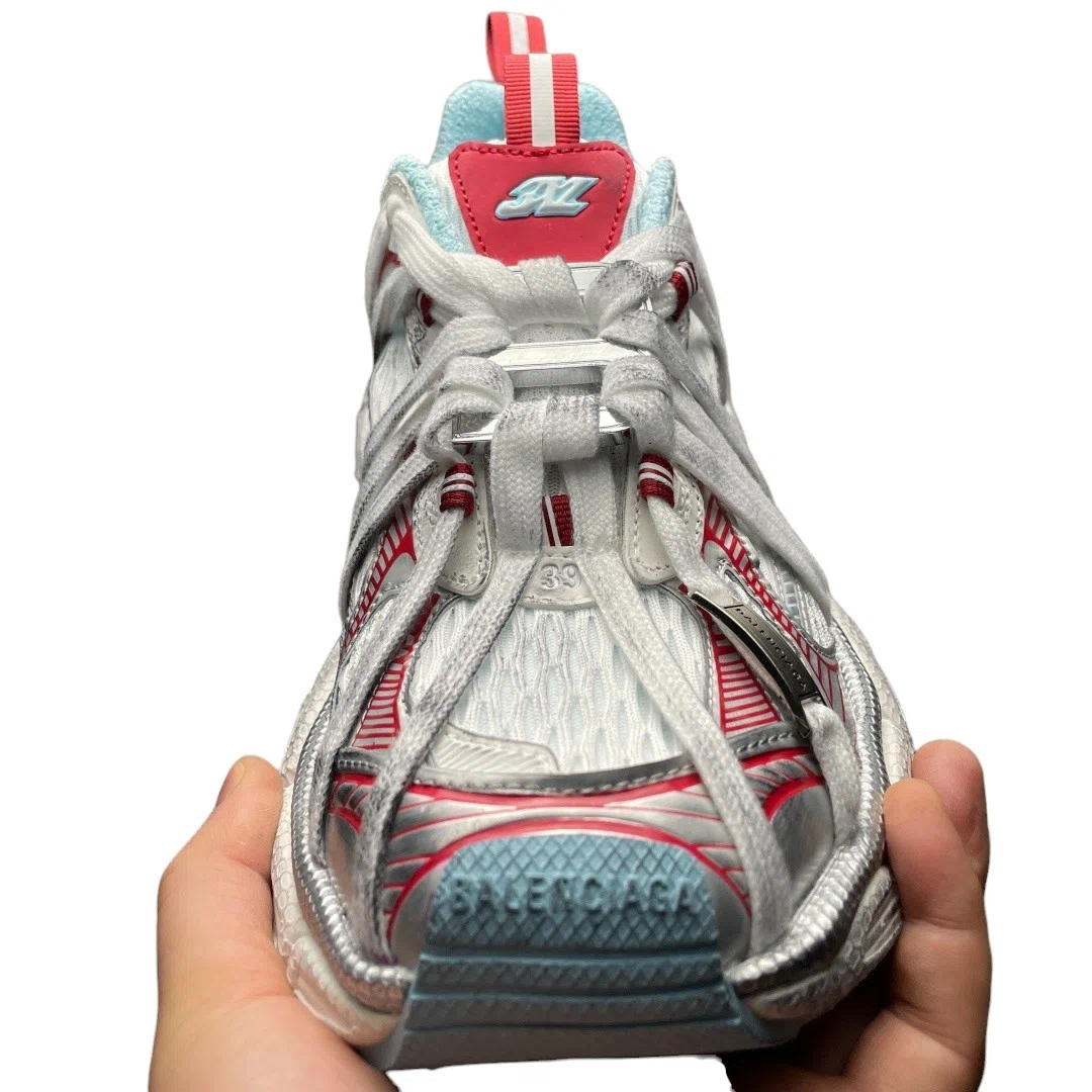 Balenciaga 3XL Extreme Laces B Sneaker in White Red Turquoise Grey、mysite、Cacoeks