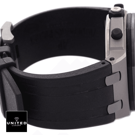 Audemars Piguet Royal Oak Black Rubber Bracelet Replica side view white background