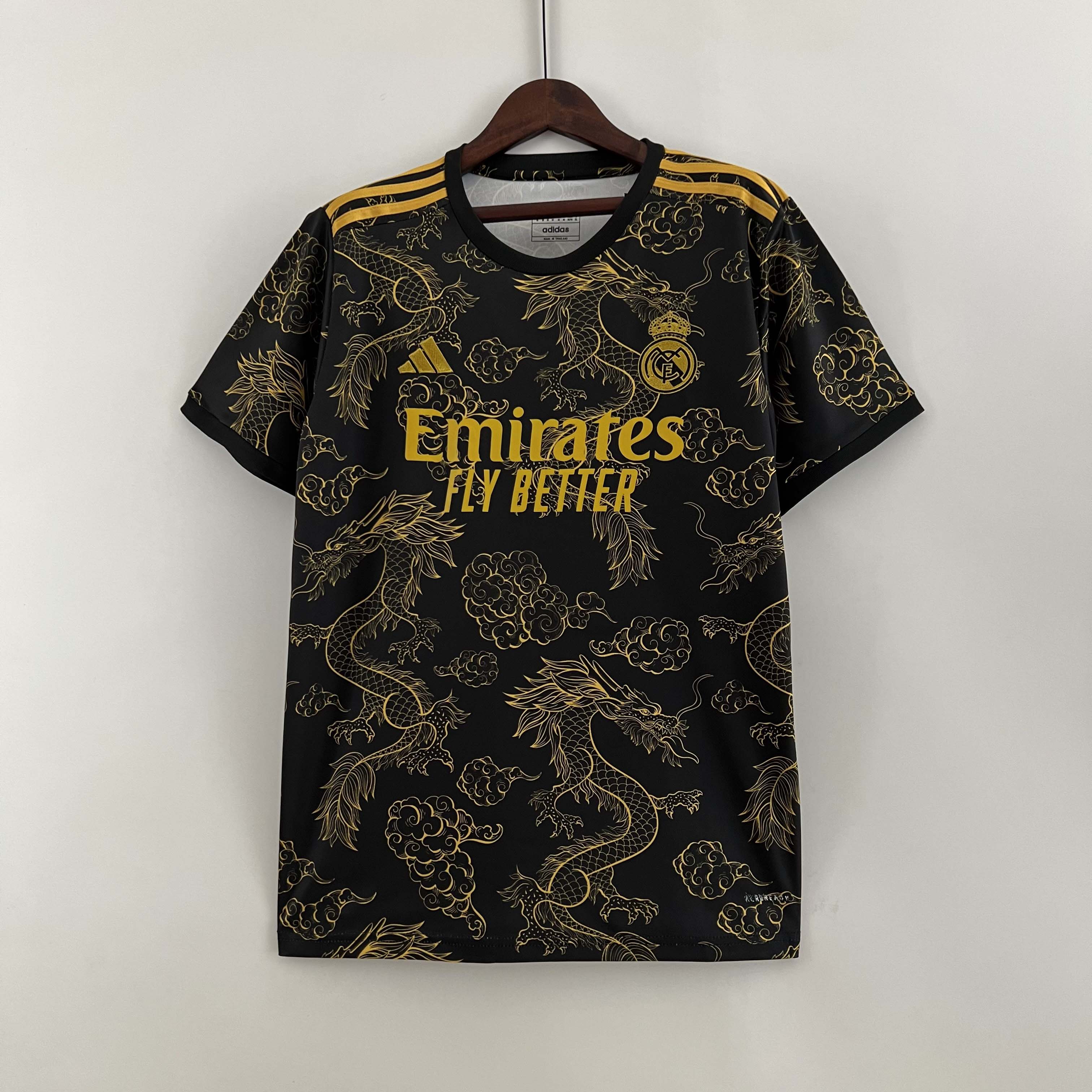 2023/2024 Real Madrid Special Edition Gold Dragon Football Shirt1:1 Thai Quality:football jersey mysite: unitedjerseyfootball 邓江浪:football