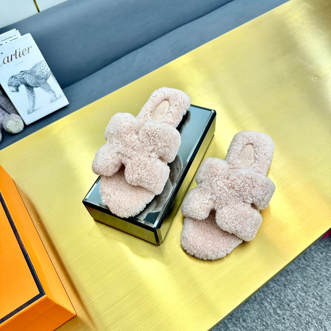 0RAN SHEARLING SANDALS LIGHT PINK、mysite、Cacoeks