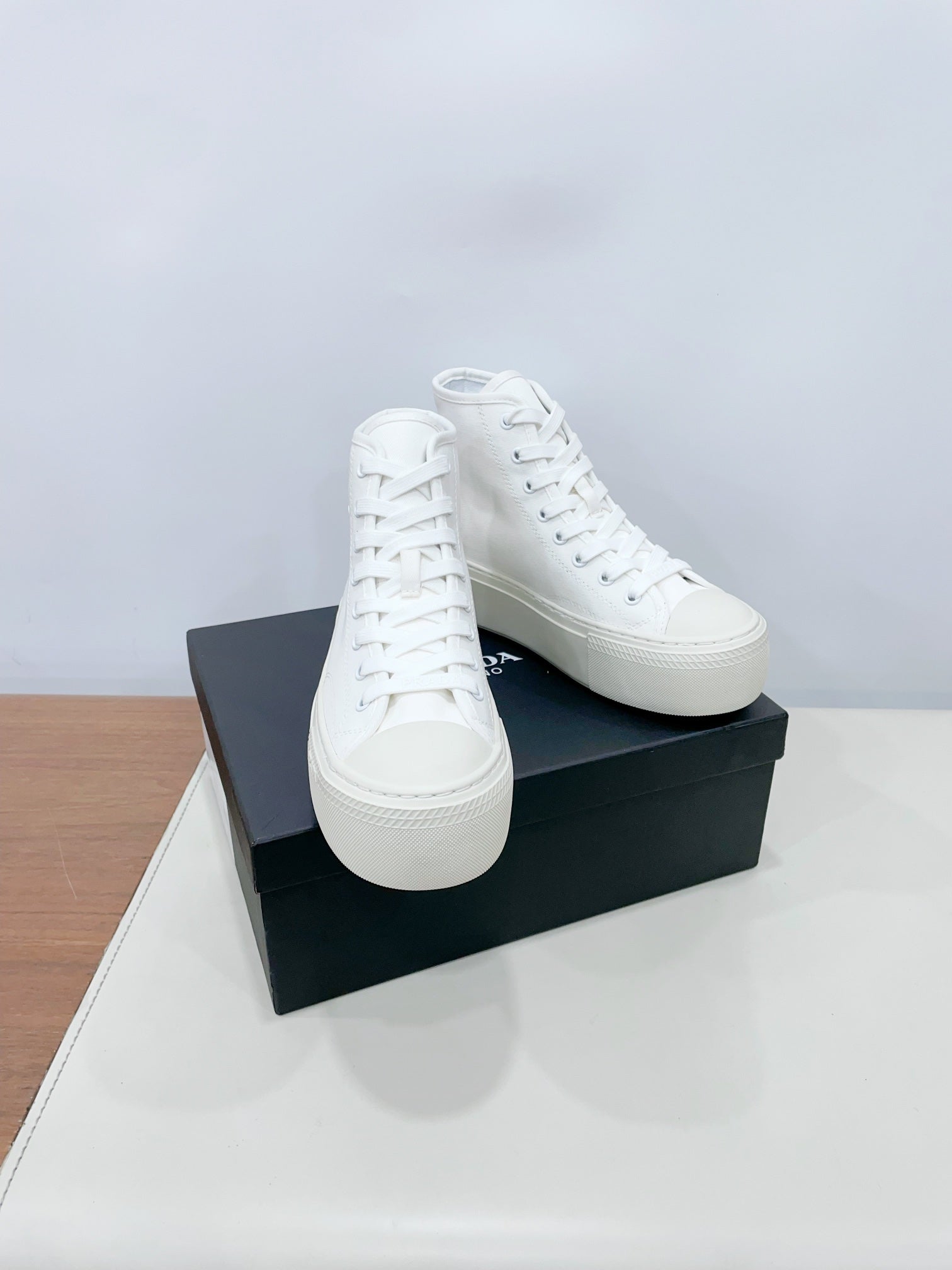 HIGH-TOP SEANKERS IN WHITE CANVAS、mysite、Cacoeks