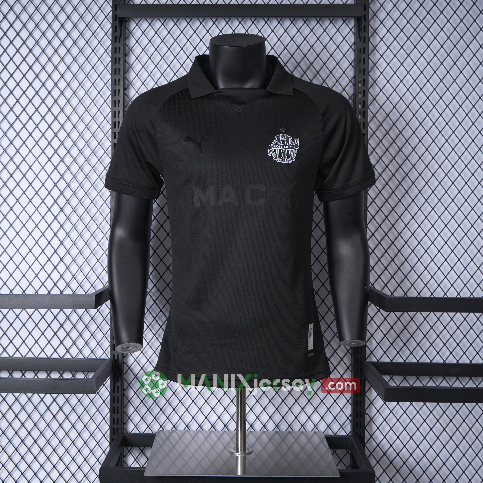 ManixJersey.com | Marseille 24-25 125th Anniversary Black Jersey - Player Version -Customize Name, Number and Patch | Worldwide Shipping