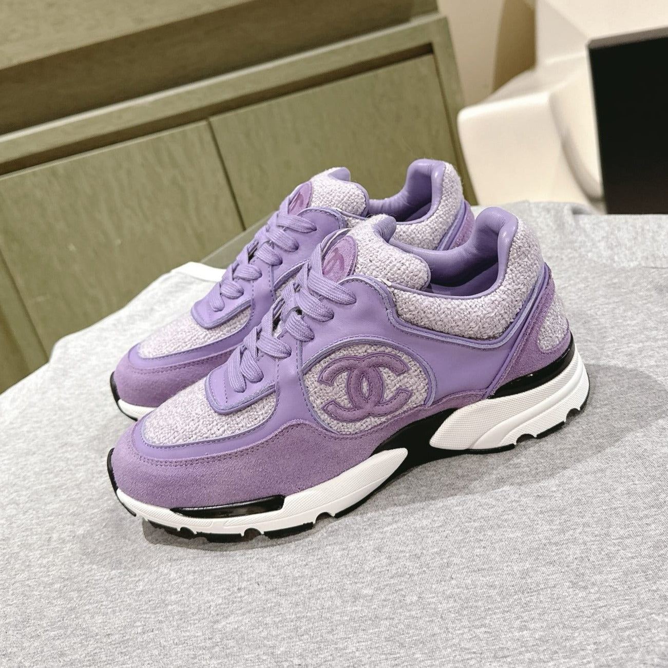 TRAINERS IN LIGHT PURPLE SUEDE AND CALFSKIN、mysite、Cacoeks