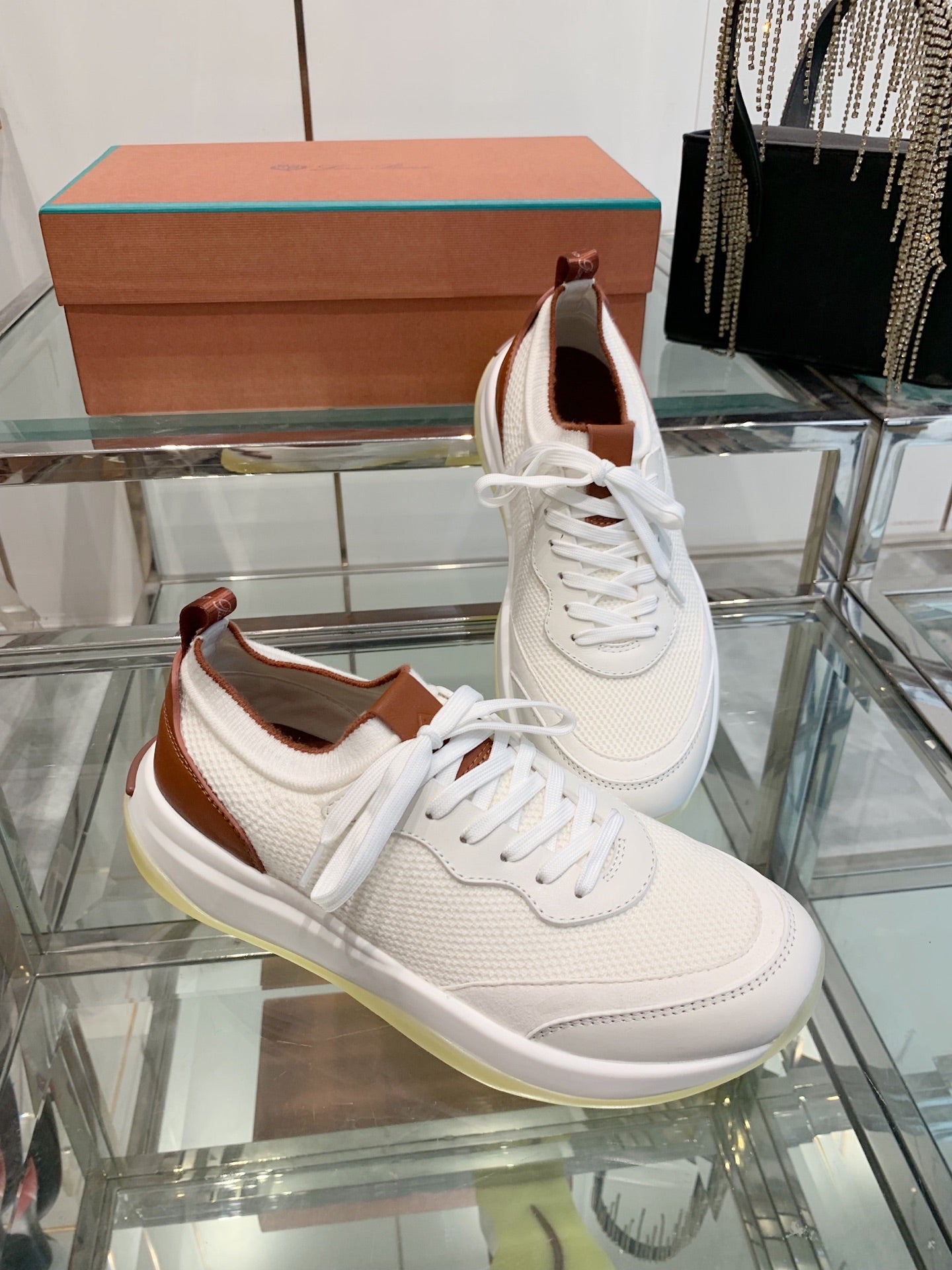 SNEAKER IN WHITE CANVAS MIX SUEDE WITH LAMBSKIN、mysite、Cacoeks