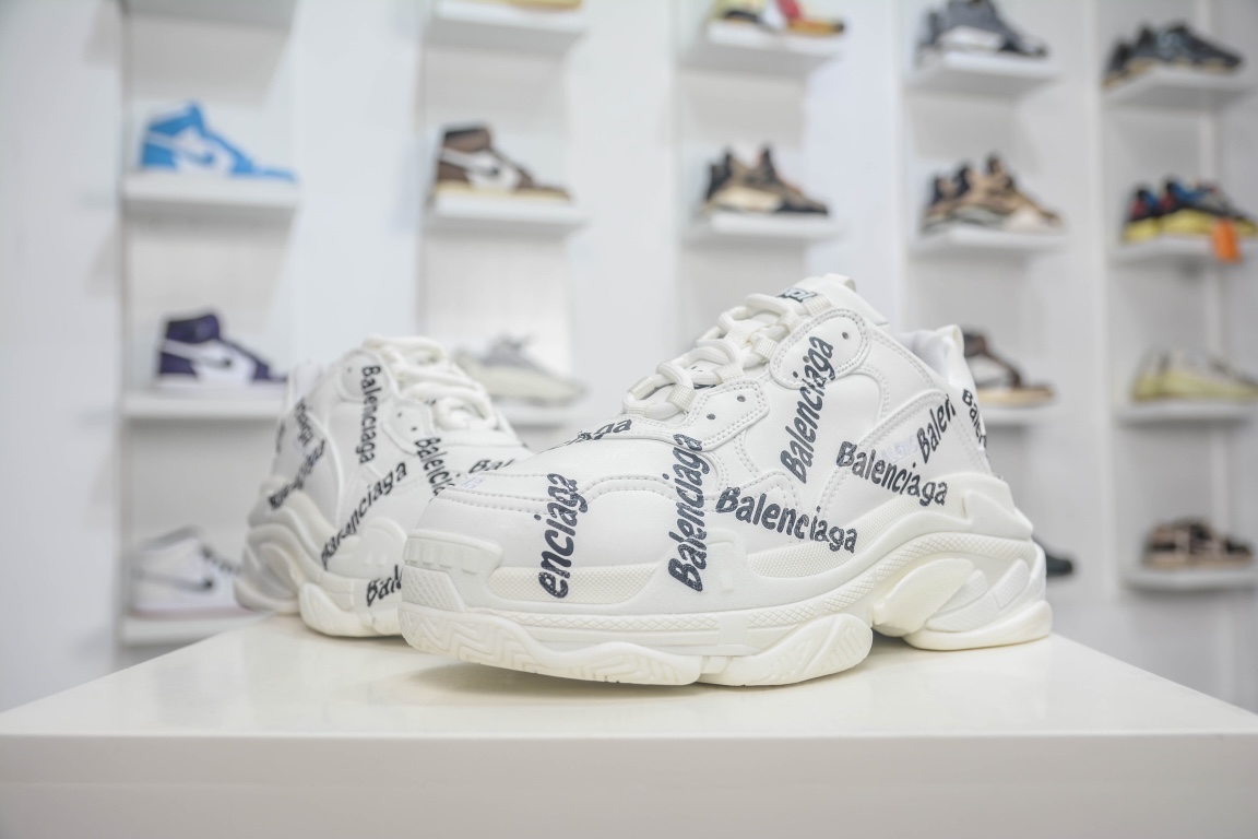 Balenciaga Triple S Logotype Sneaker in White、mysite、Cacoeks